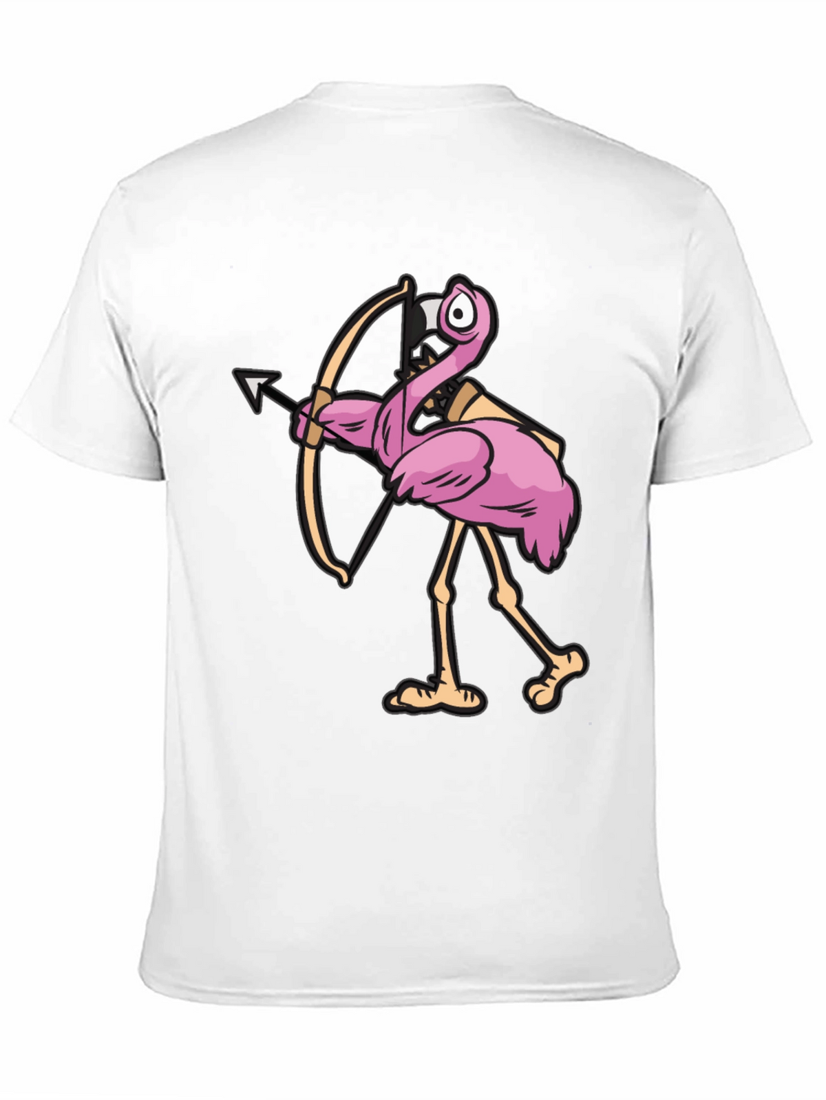 Cupid Flamingo Graphic Tee - Black Cotton T-Shirt