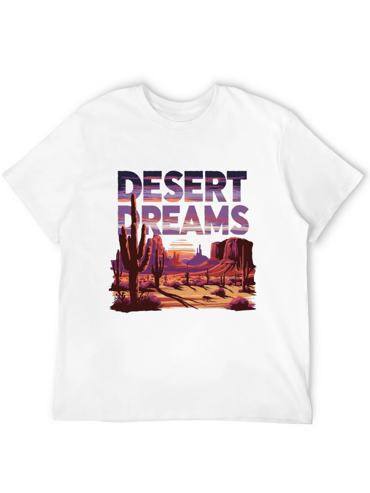 Desert Dreams Graphic Tee - Black Cotton T-Shirt