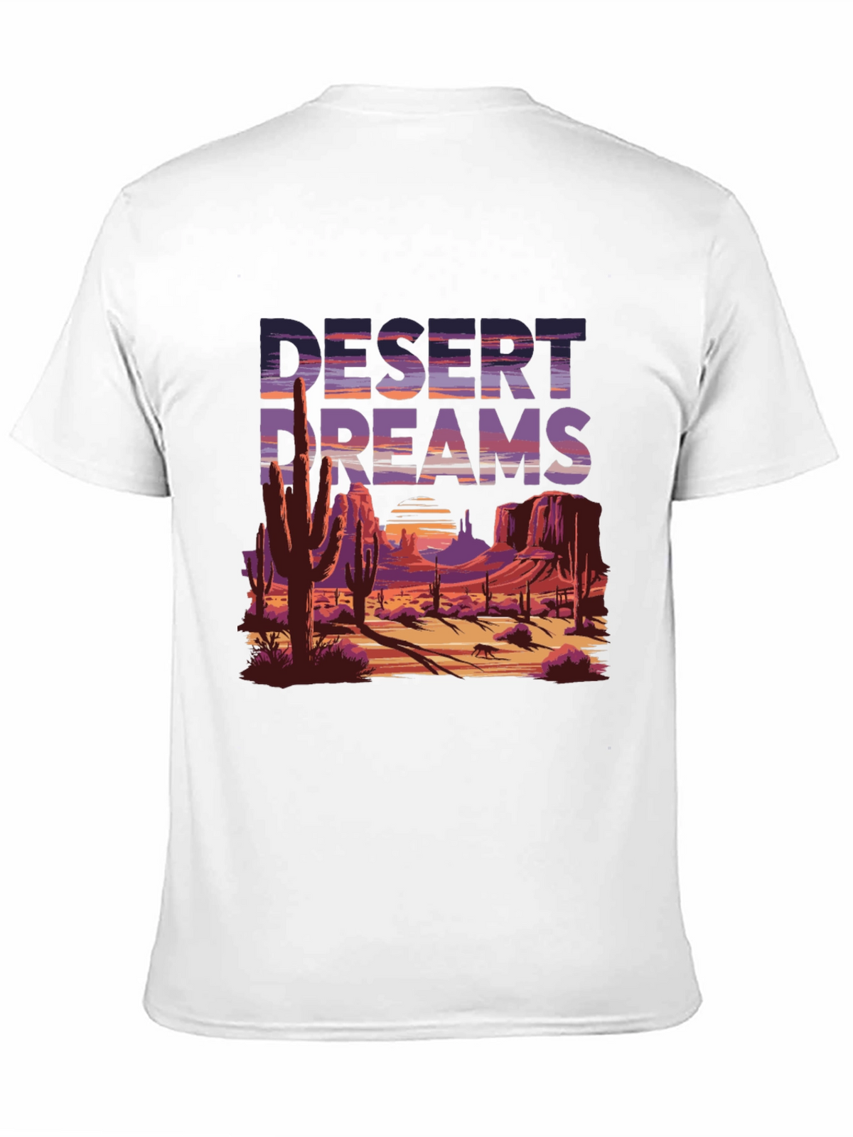 Desert Dreams Graphic Tee - Black Cotton T-Shirt