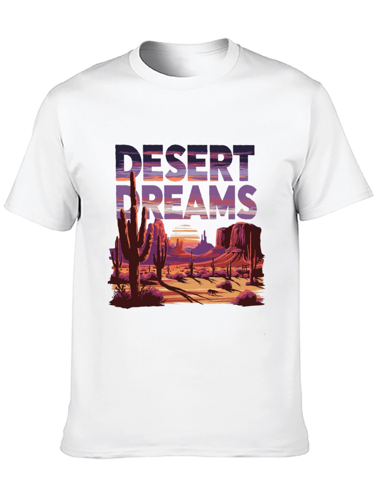 Desert Dreams Graphic Tee - Black Cotton T-Shirt