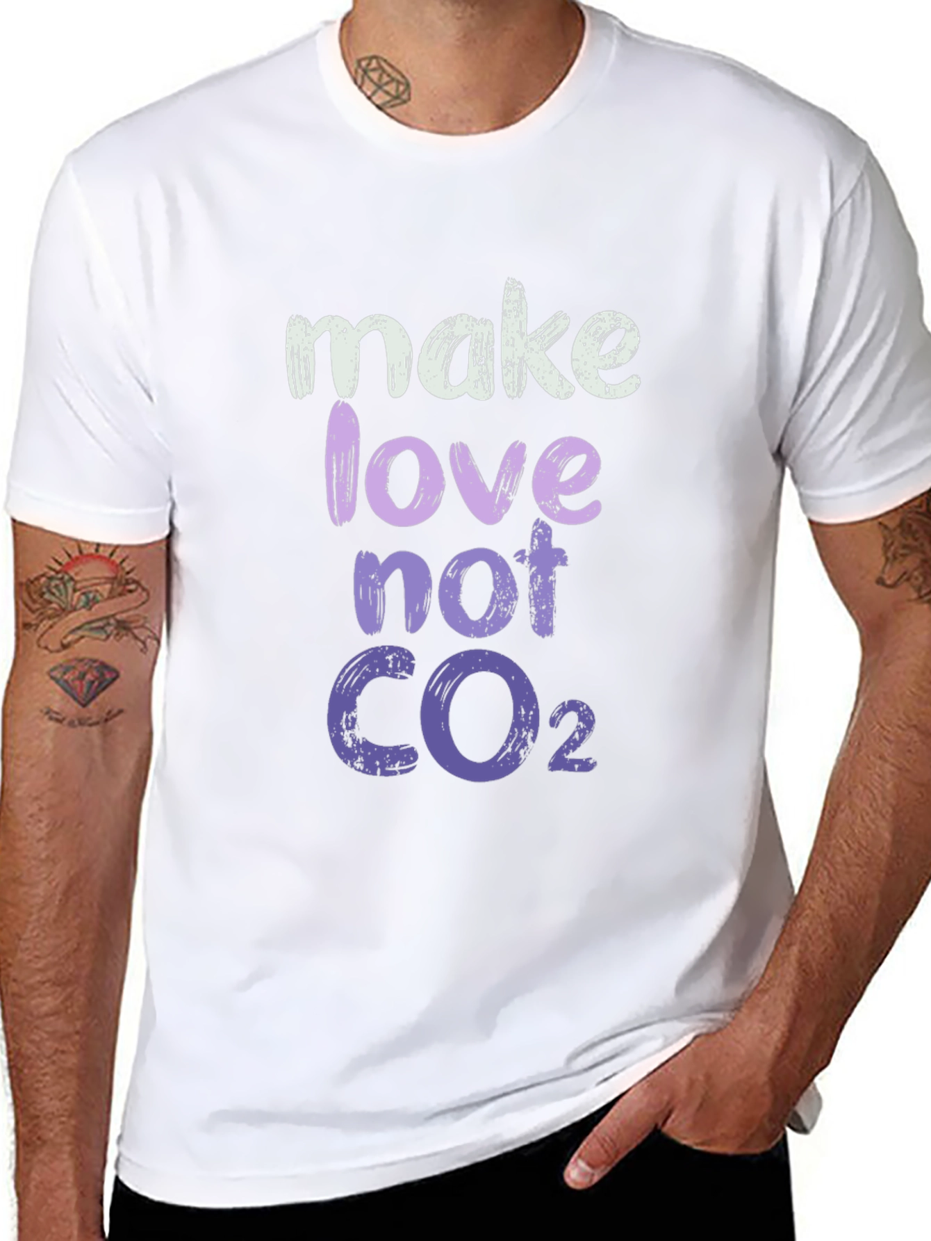 Make Love Not CO2 Graphic Tee - Eco-Friendly Fashion