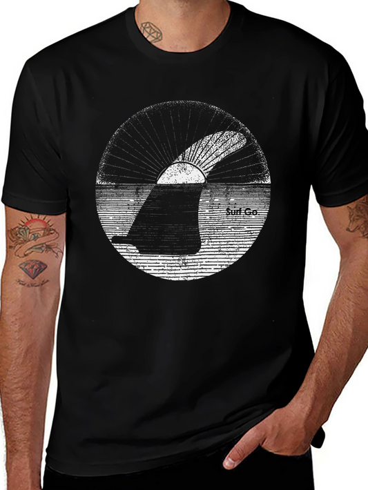 Vintage Surf Co. Graphic T-Shirt - Black