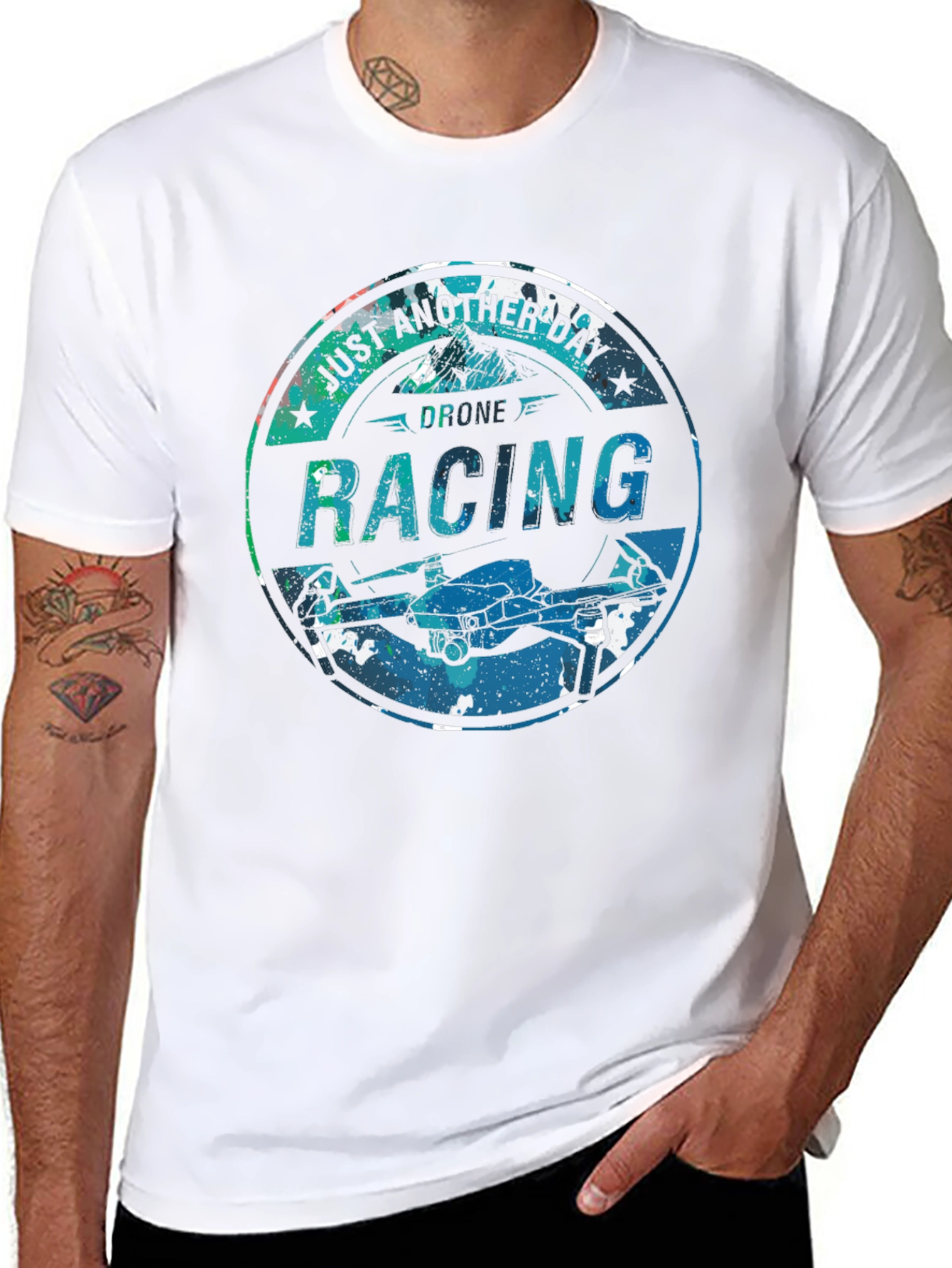Drone Racing T-Shirt - Just Another Day Design