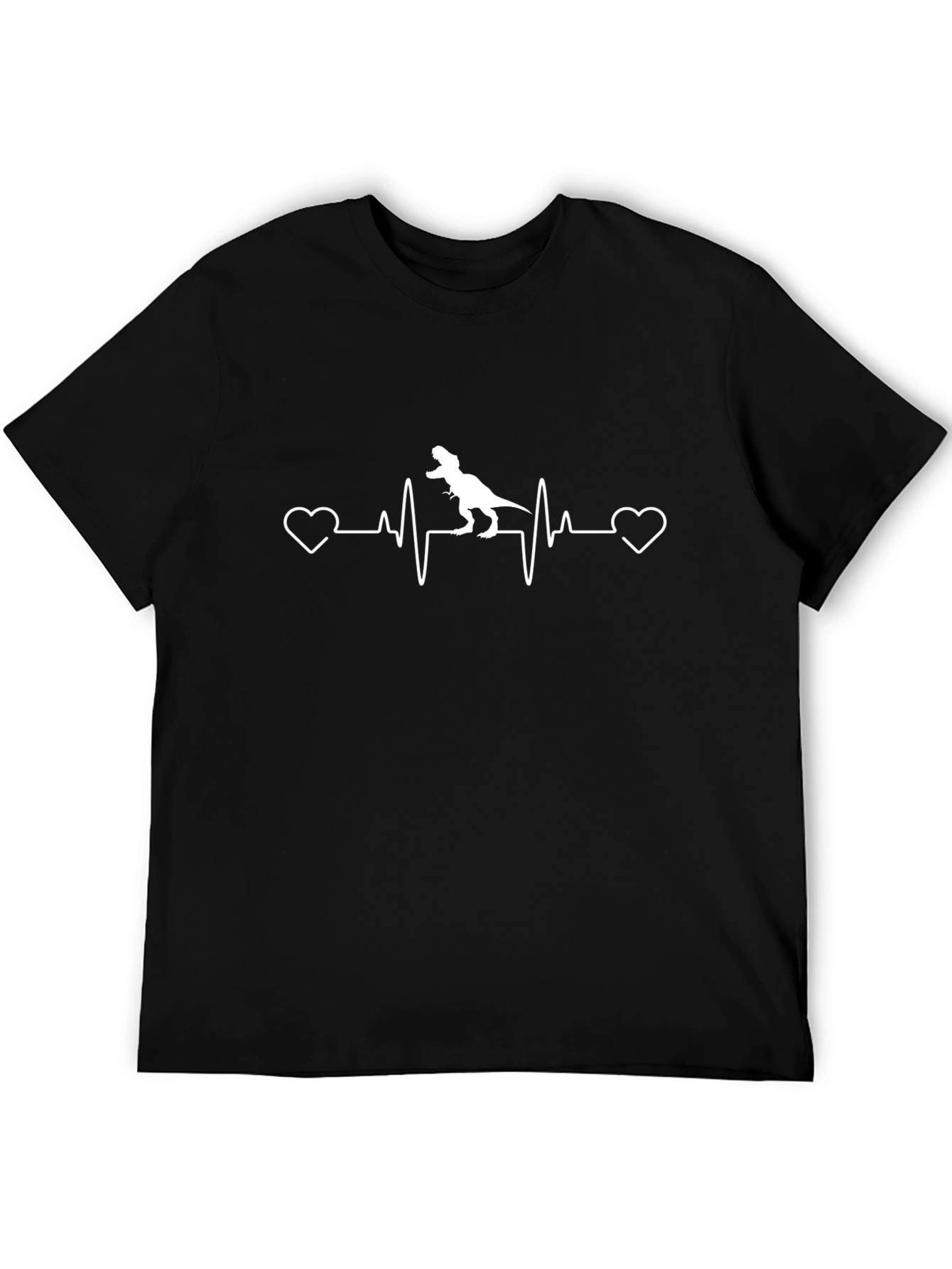 Dino Heartbeat T-Shirt - Black Unique Design