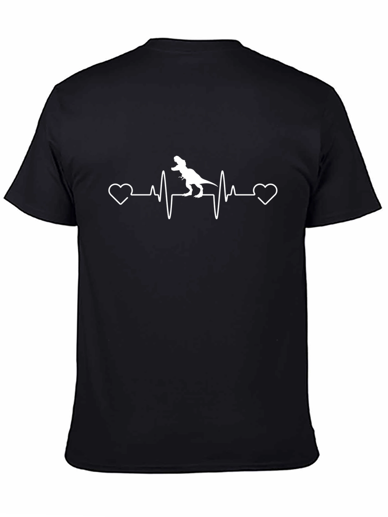 Dino Heartbeat T-Shirt - Black Unique Design