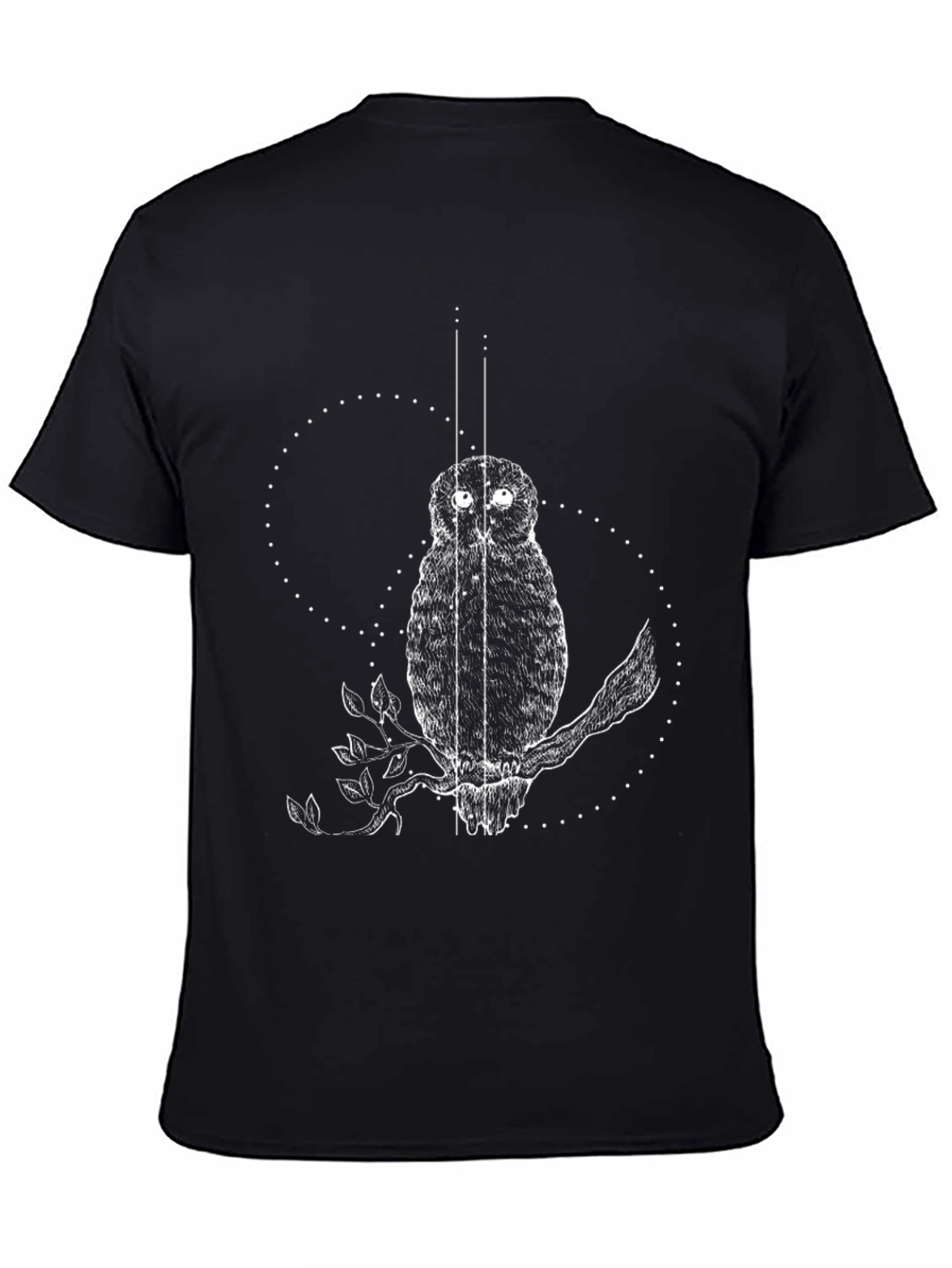 Owl Graphic Tee - Black Cotton T-Shirt
