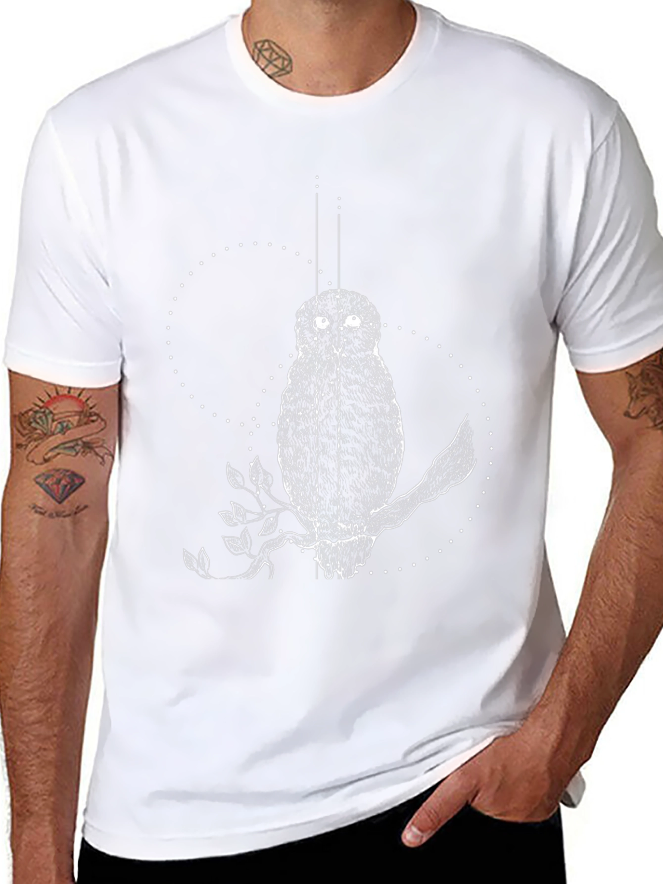 Owl Graphic Tee - Black Cotton T-Shirt