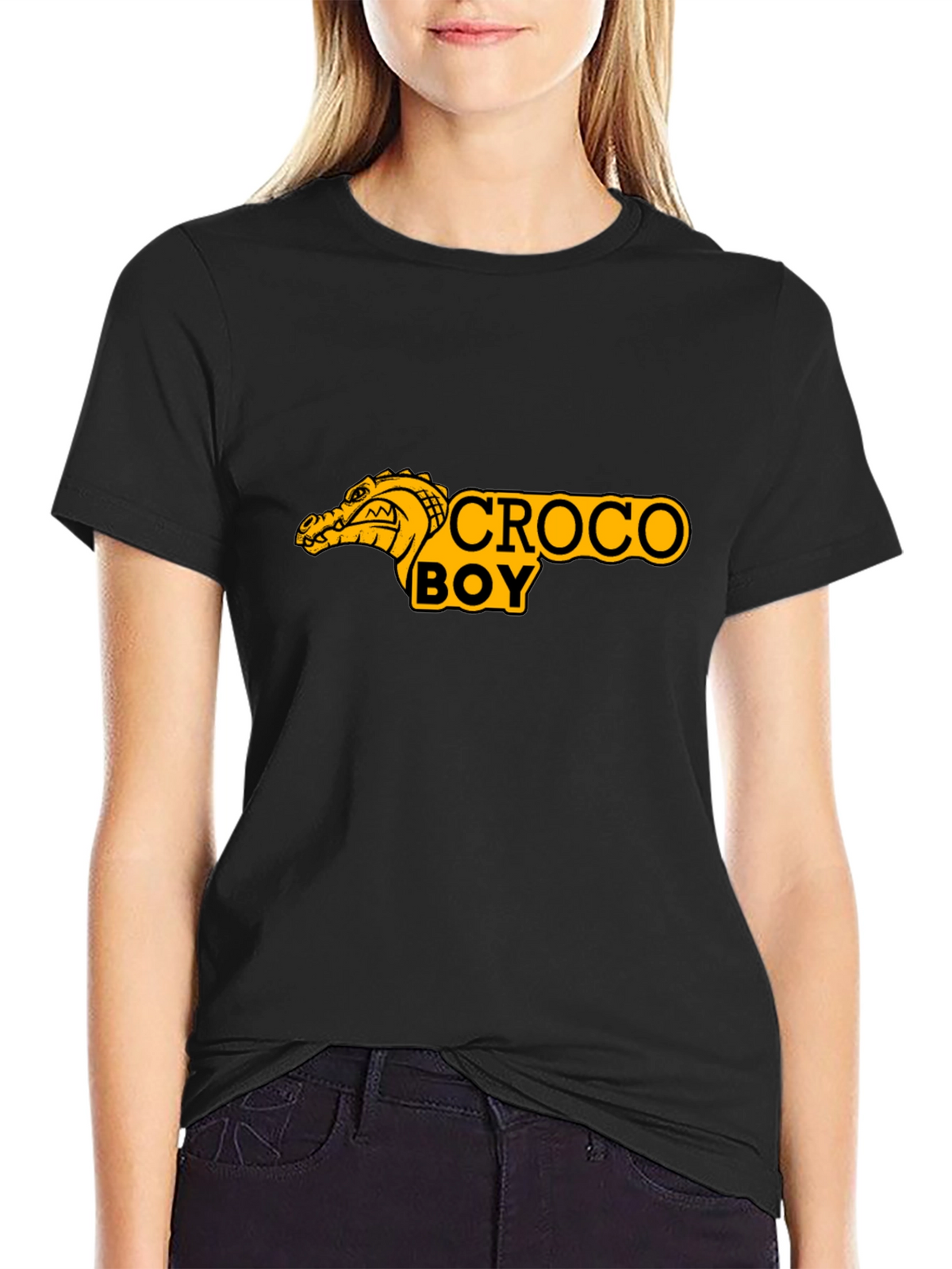 Croco Boy Graphic T-Shirt - Black Cotton Tee