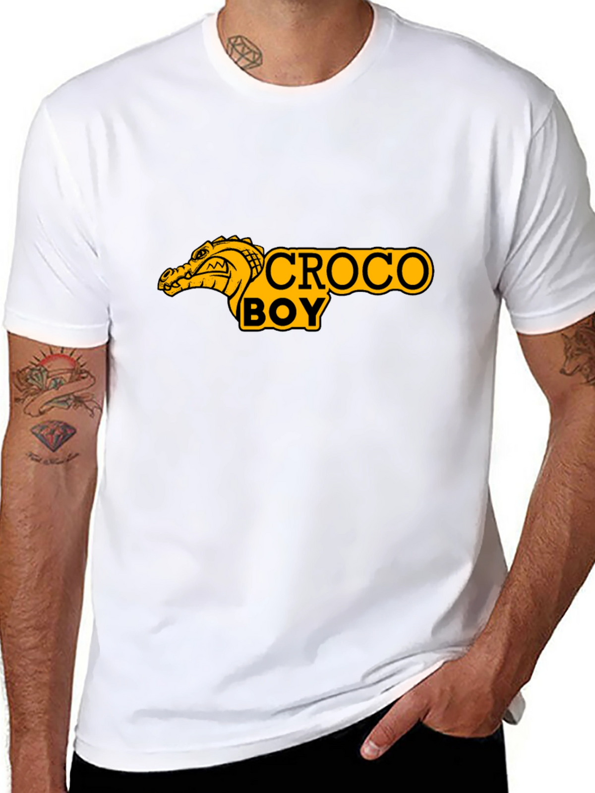 Croco Boy Graphic T-Shirt - Black Cotton Tee
