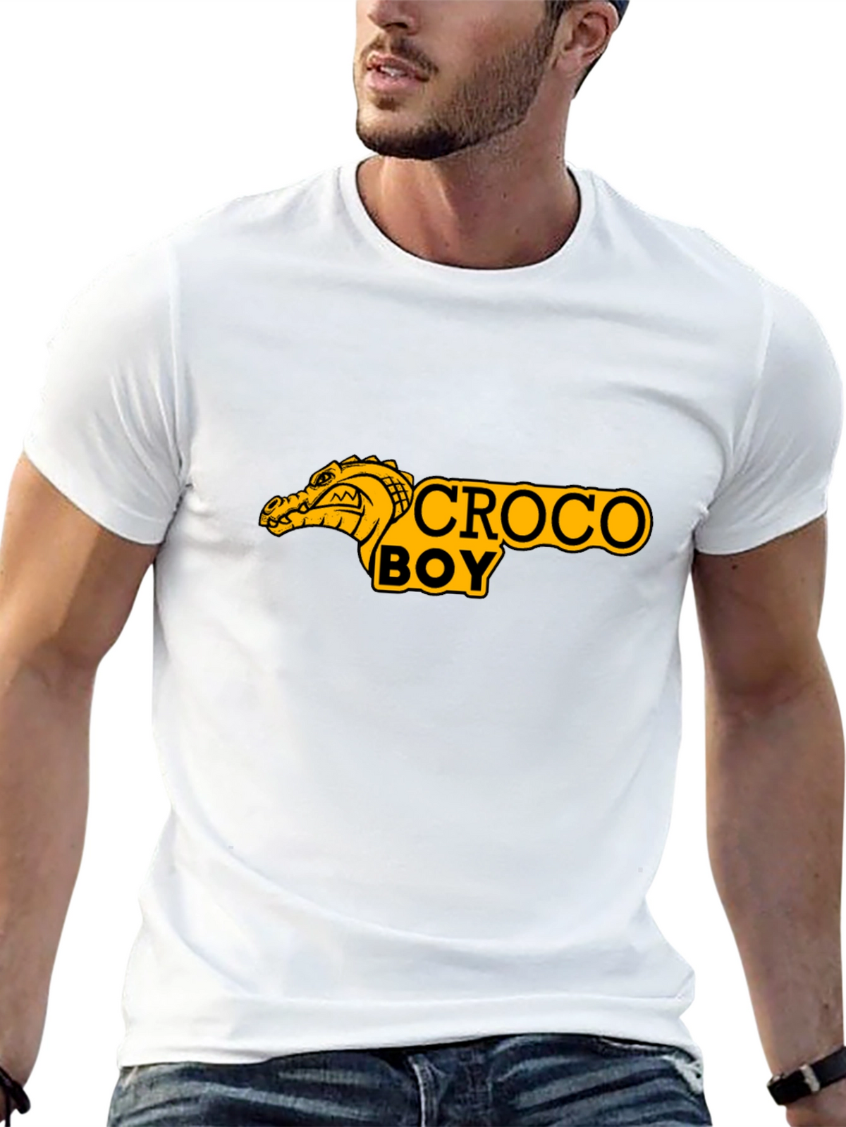 Croco Boy Graphic T-Shirt - Black Cotton Tee