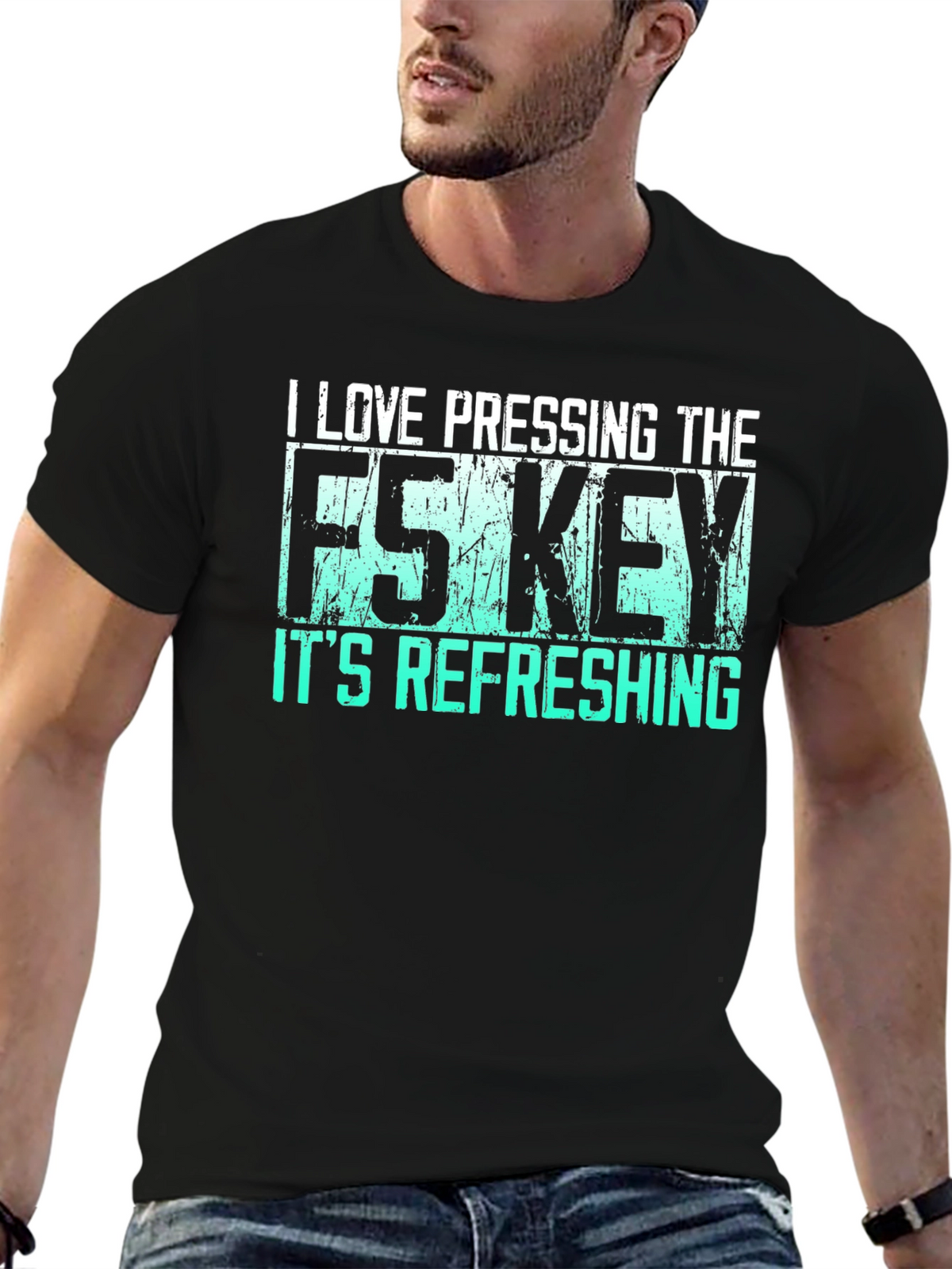 I Love Pressing F5 Refreshing Black T-Shirt