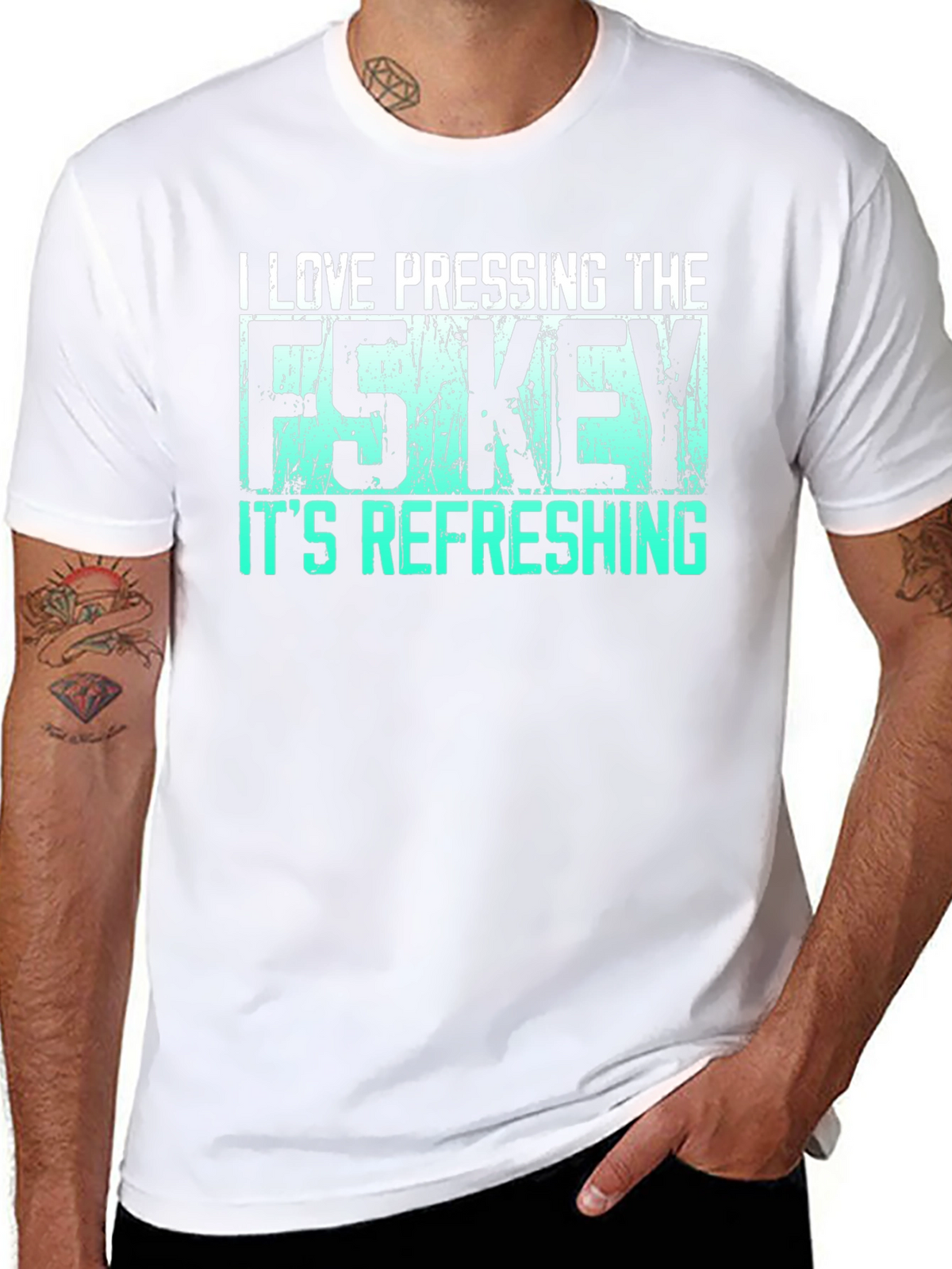 I Love Pressing F5 Refreshing Black T-Shirt
