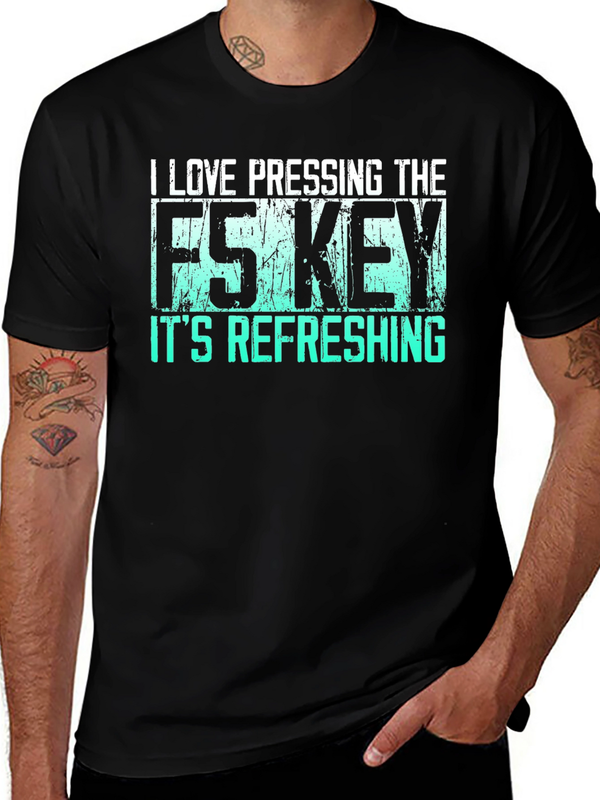 I Love Pressing F5 Refreshing Black T-Shirt