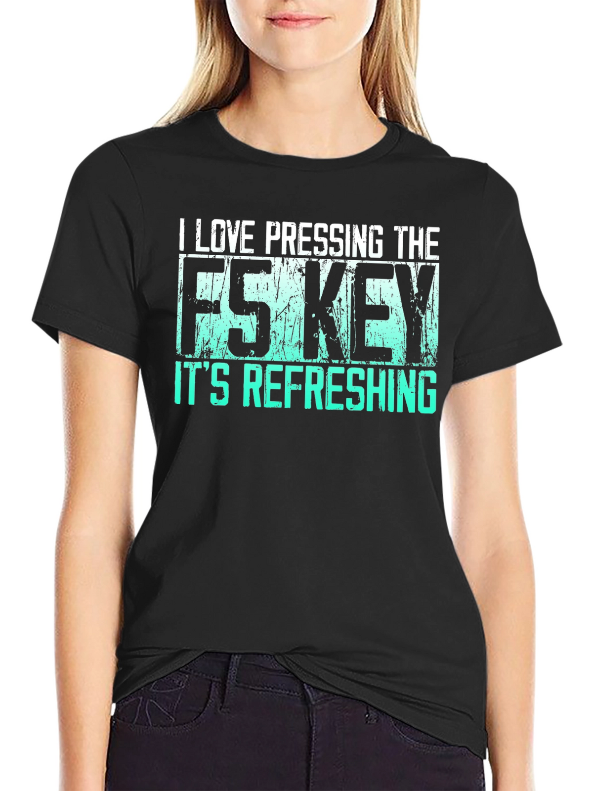 I Love Pressing F5 Refreshing Black T-Shirt