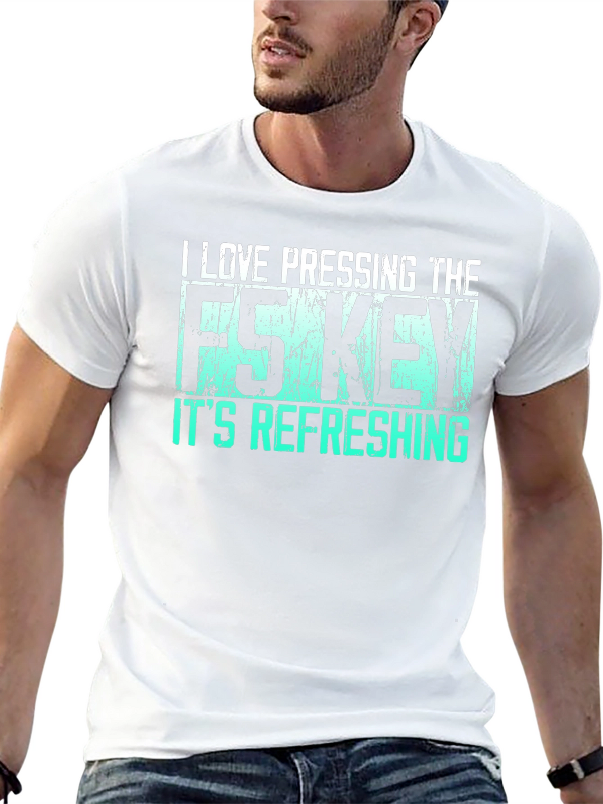 I Love Pressing F5 Refreshing Black T-Shirt
