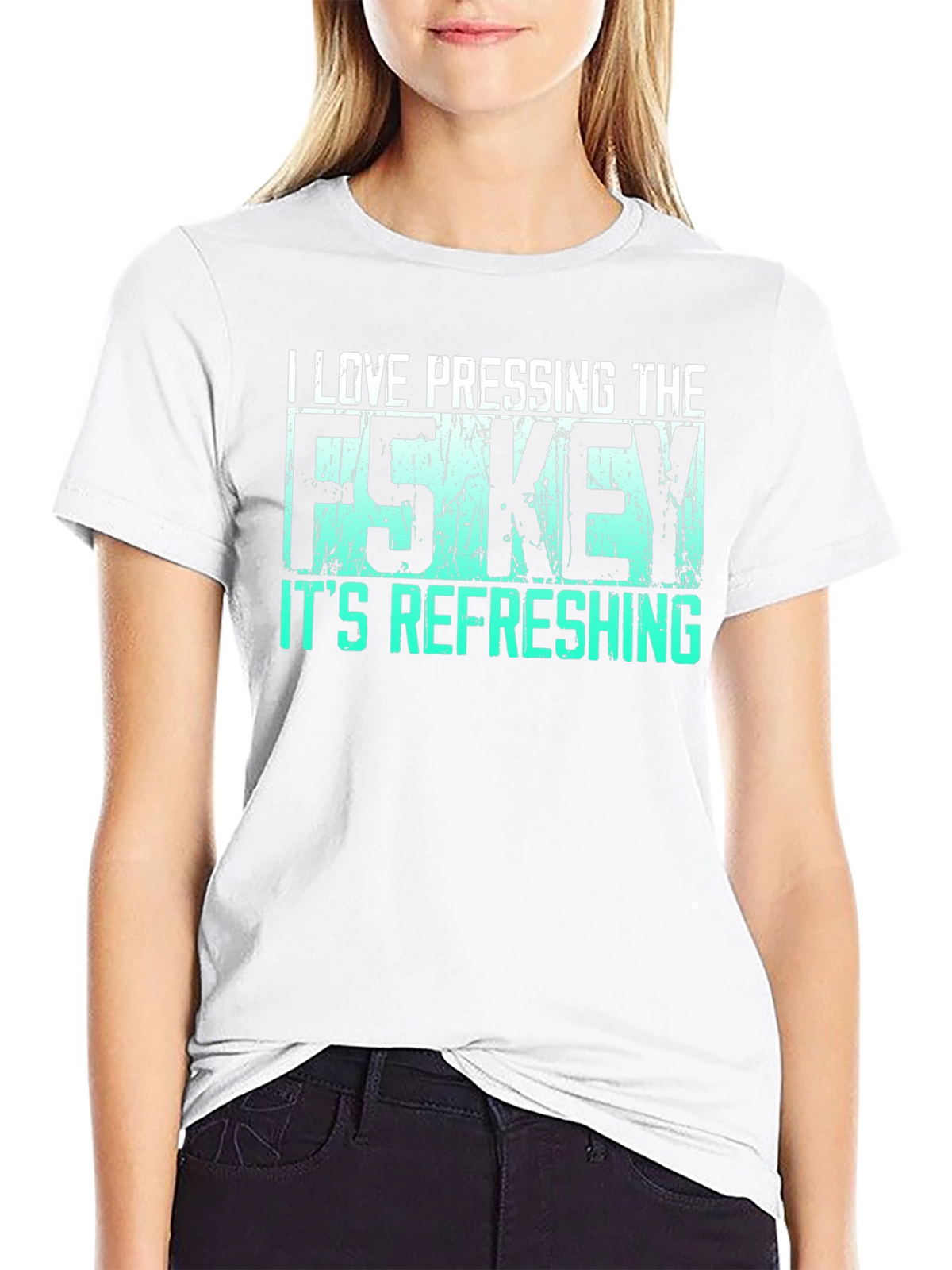 I Love Pressing F5 Refreshing Black T-Shirt