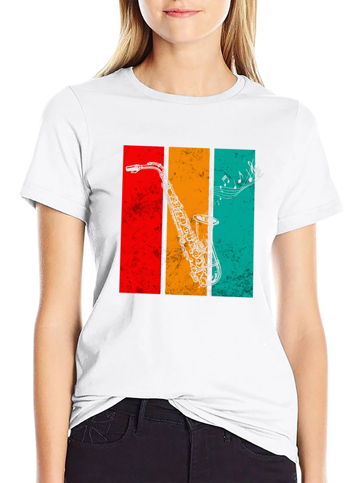 Retro Saxophone Graphic Tee - Music Lovers T-Shirt