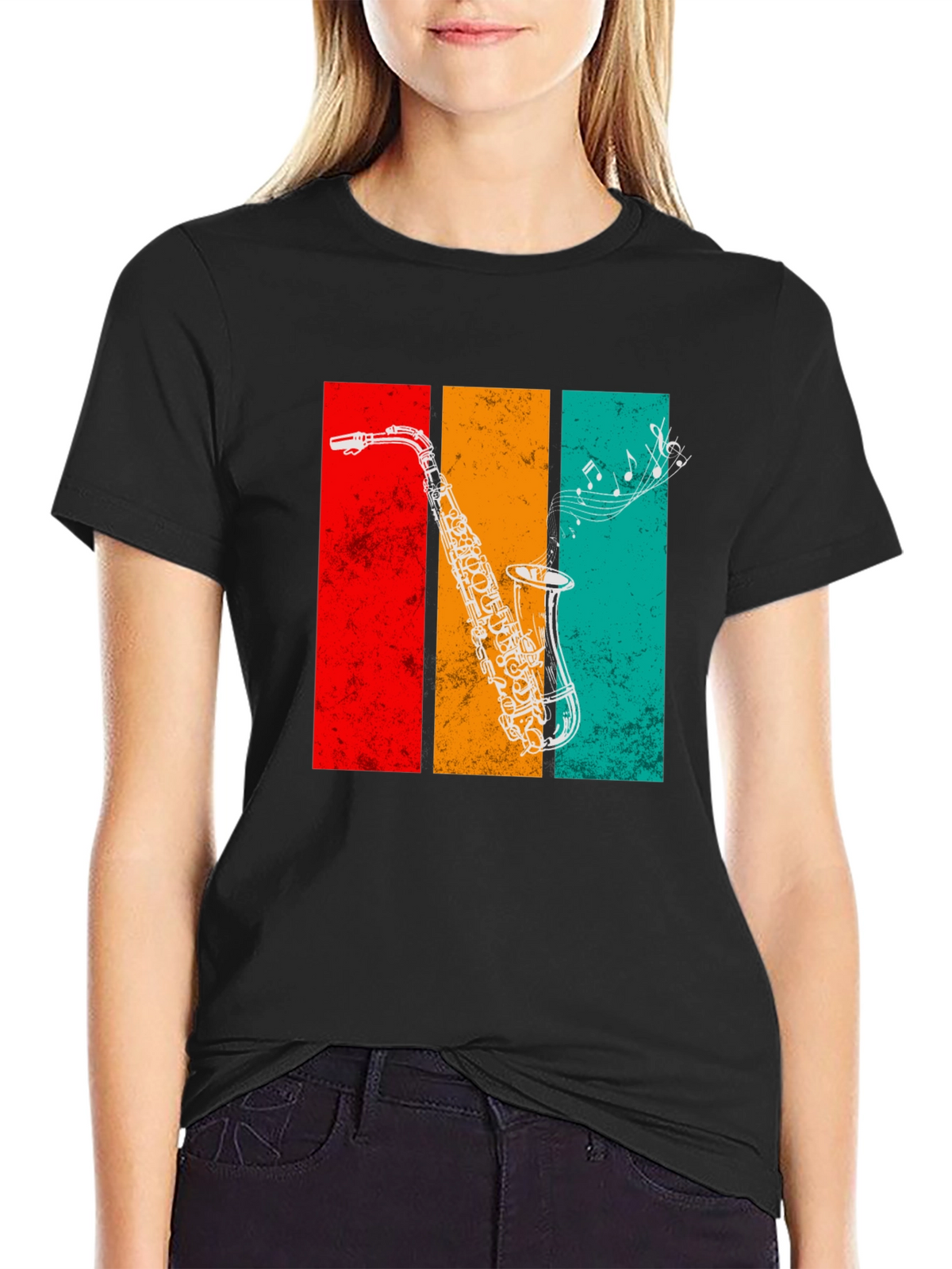 Retro Saxophone Graphic Tee - Music Lovers T-Shirt
