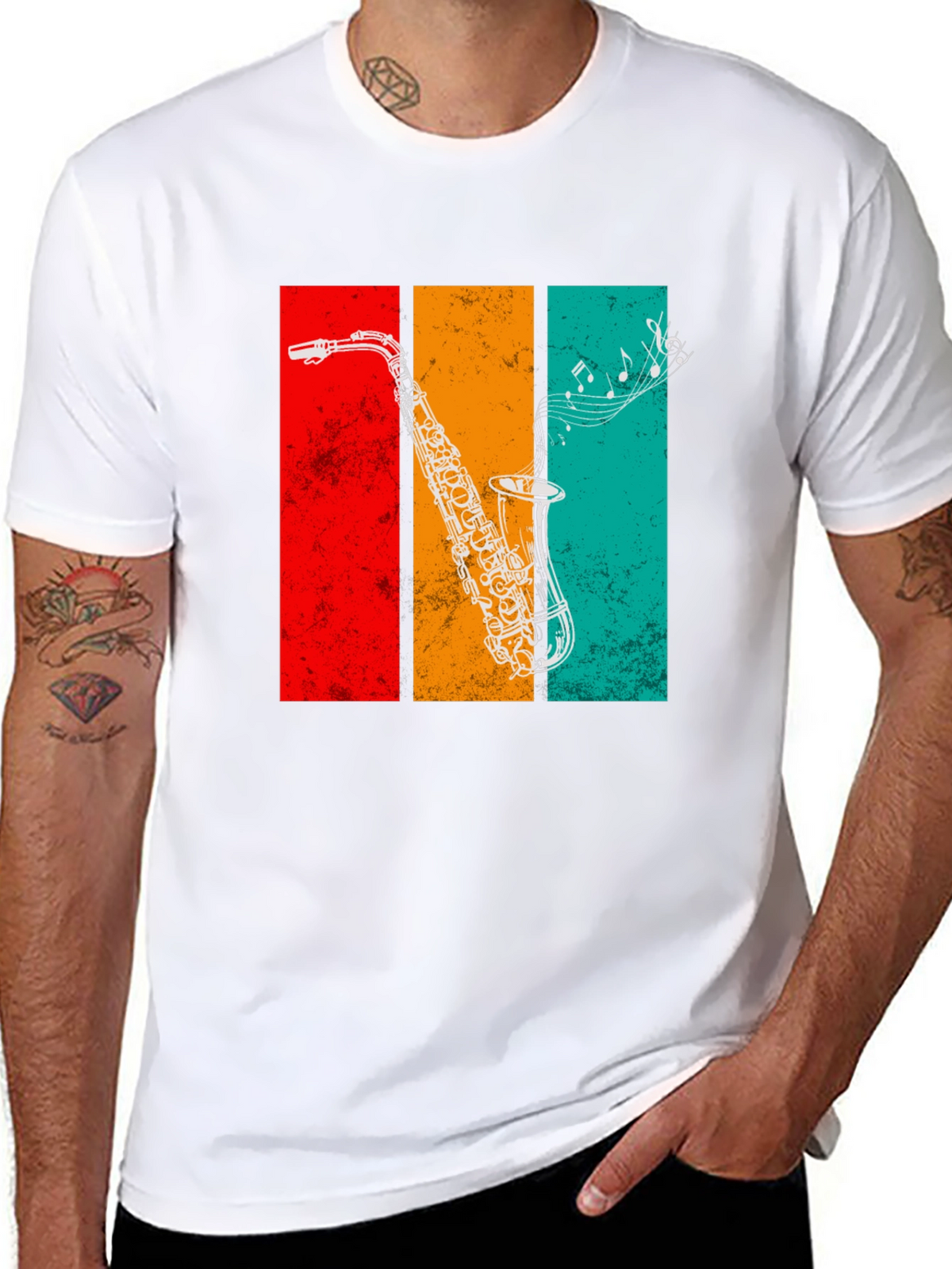 Retro Saxophone Graphic Tee - Music Lovers T-Shirt