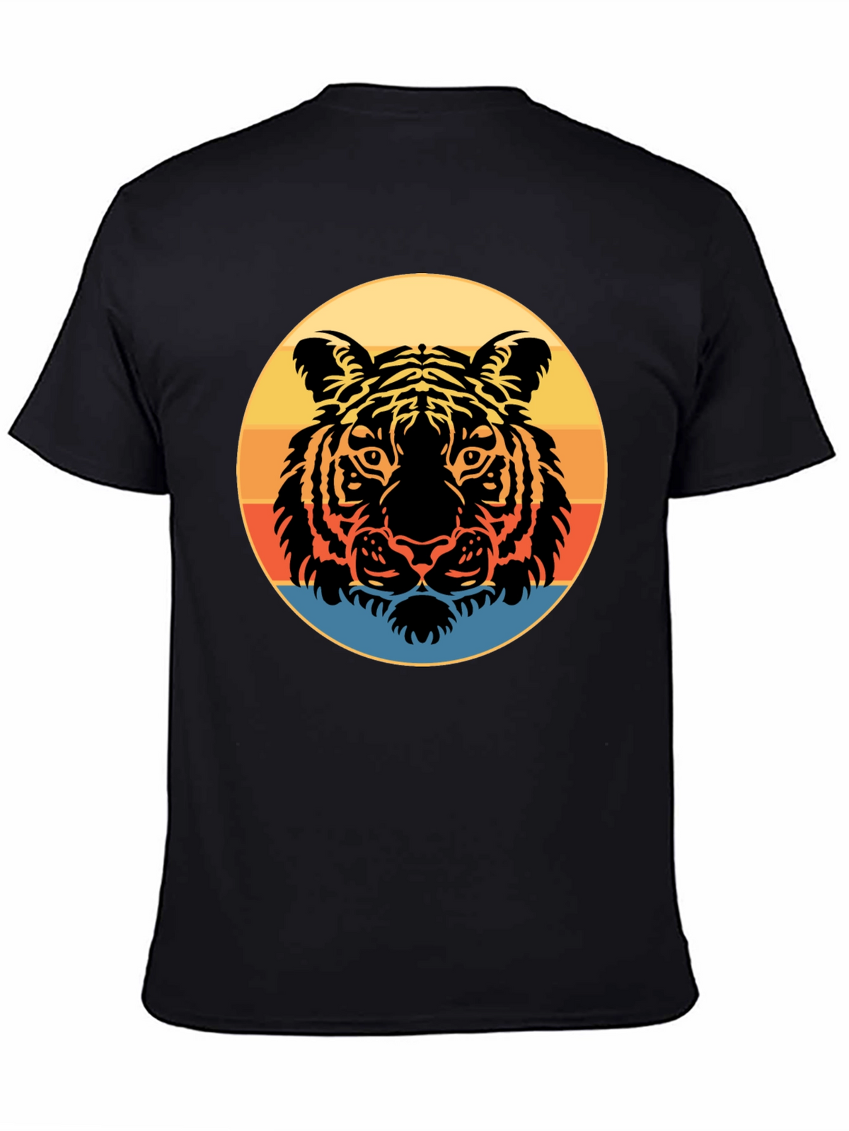 Retro Tiger Graphic Tee - Stylish Mens Black T-Shirt