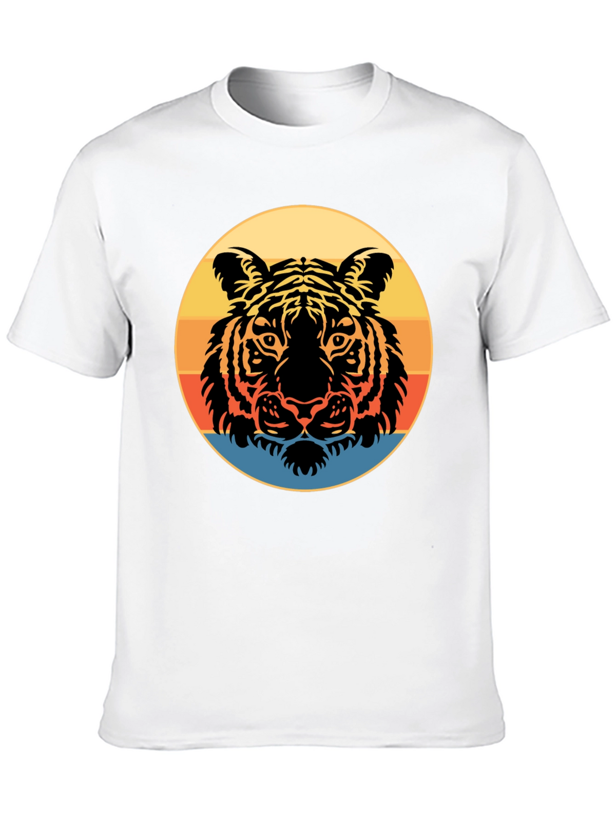 Retro Tiger Graphic Tee - Stylish Mens Black T-Shirt