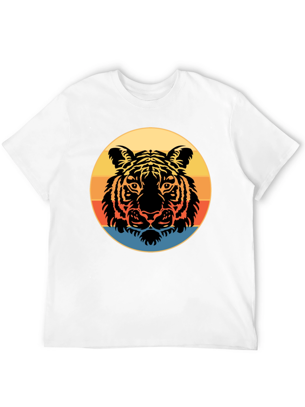 Retro Tiger Graphic Tee - Stylish Mens Black T-Shirt