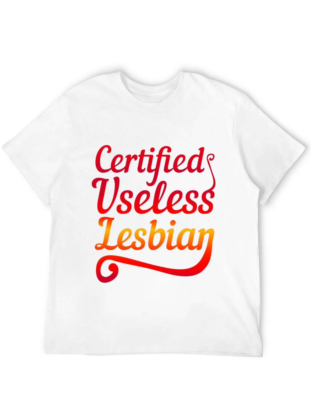 Certified Useless Lesbian Graphic Tee - Black T-Shirt