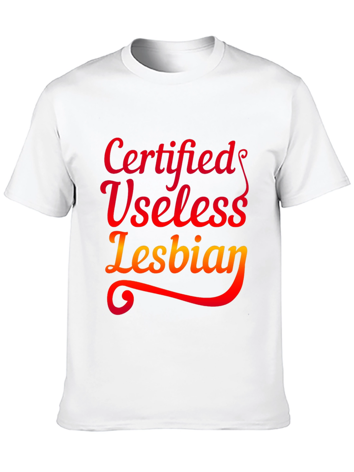 Certified Useless Lesbian Graphic Tee - Black T-Shirt
