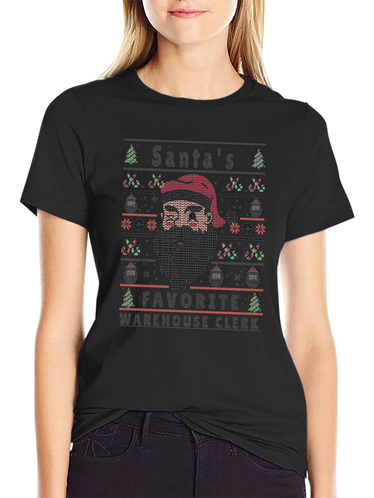 Santas Favorite Warehouse Clerk Ugly Christmas Sweater T-Shirt
