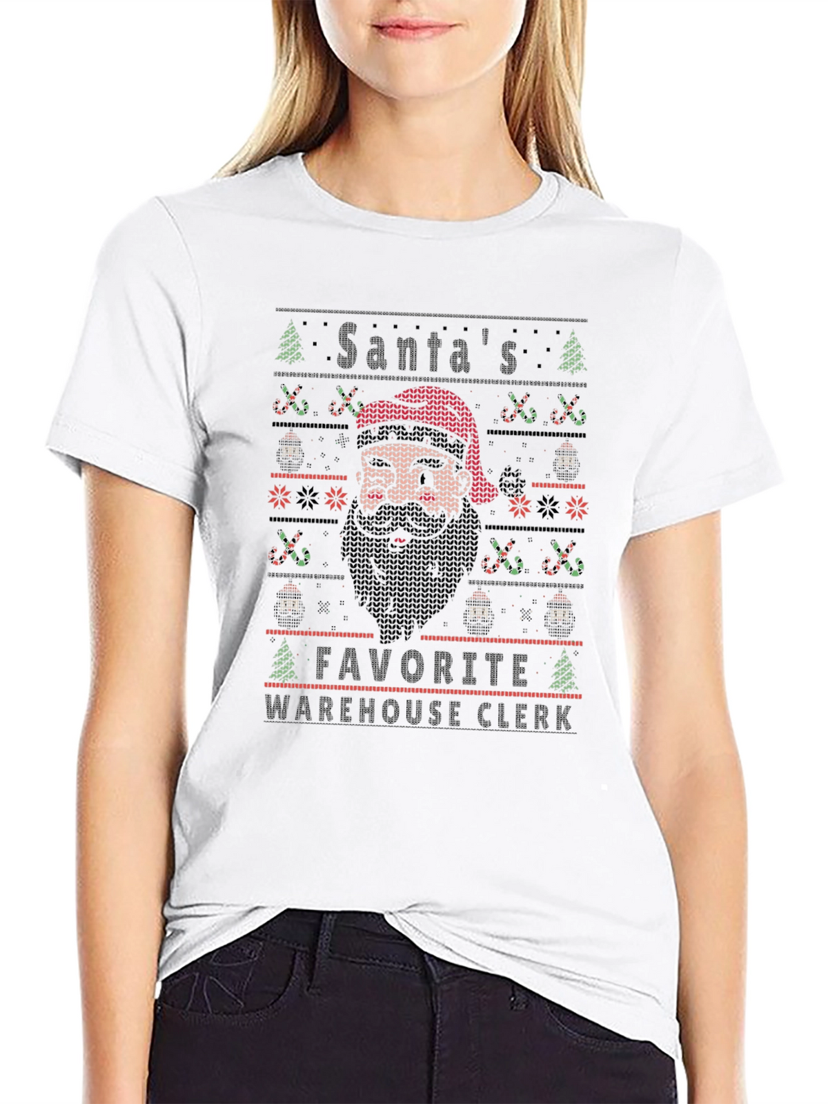 Santas Favorite Warehouse Clerk Ugly Christmas Sweater T-Shirt