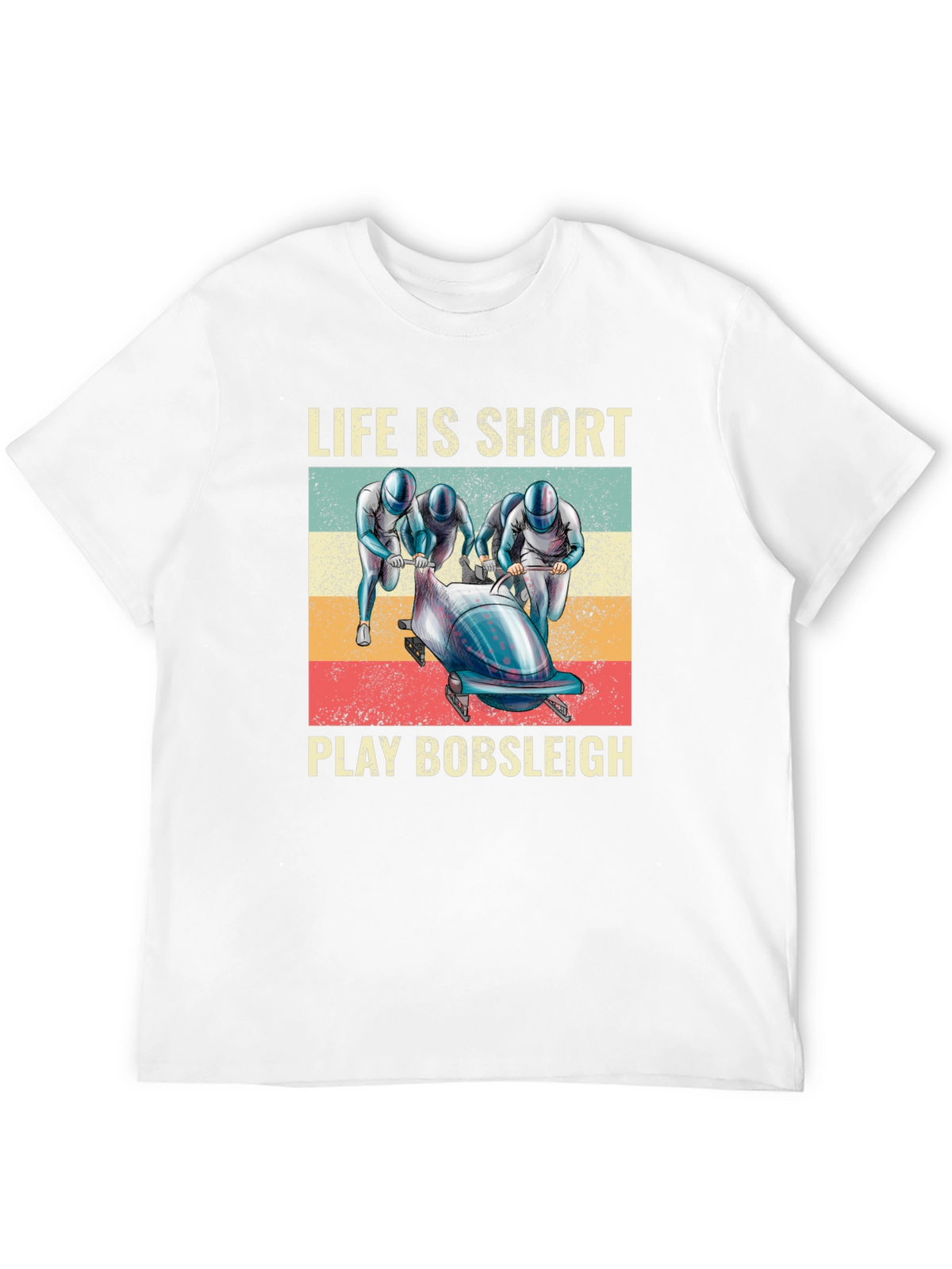 Life Is Short Play Bobsleigh Black T-Shirt