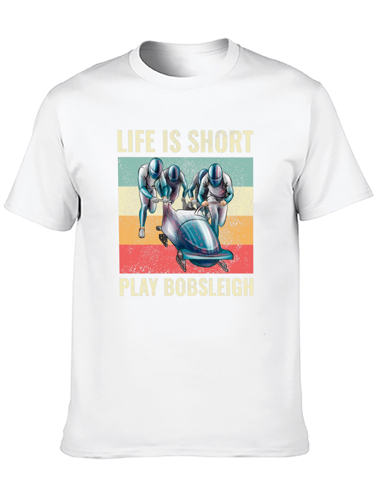 Life Is Short Play Bobsleigh Black T-Shirt