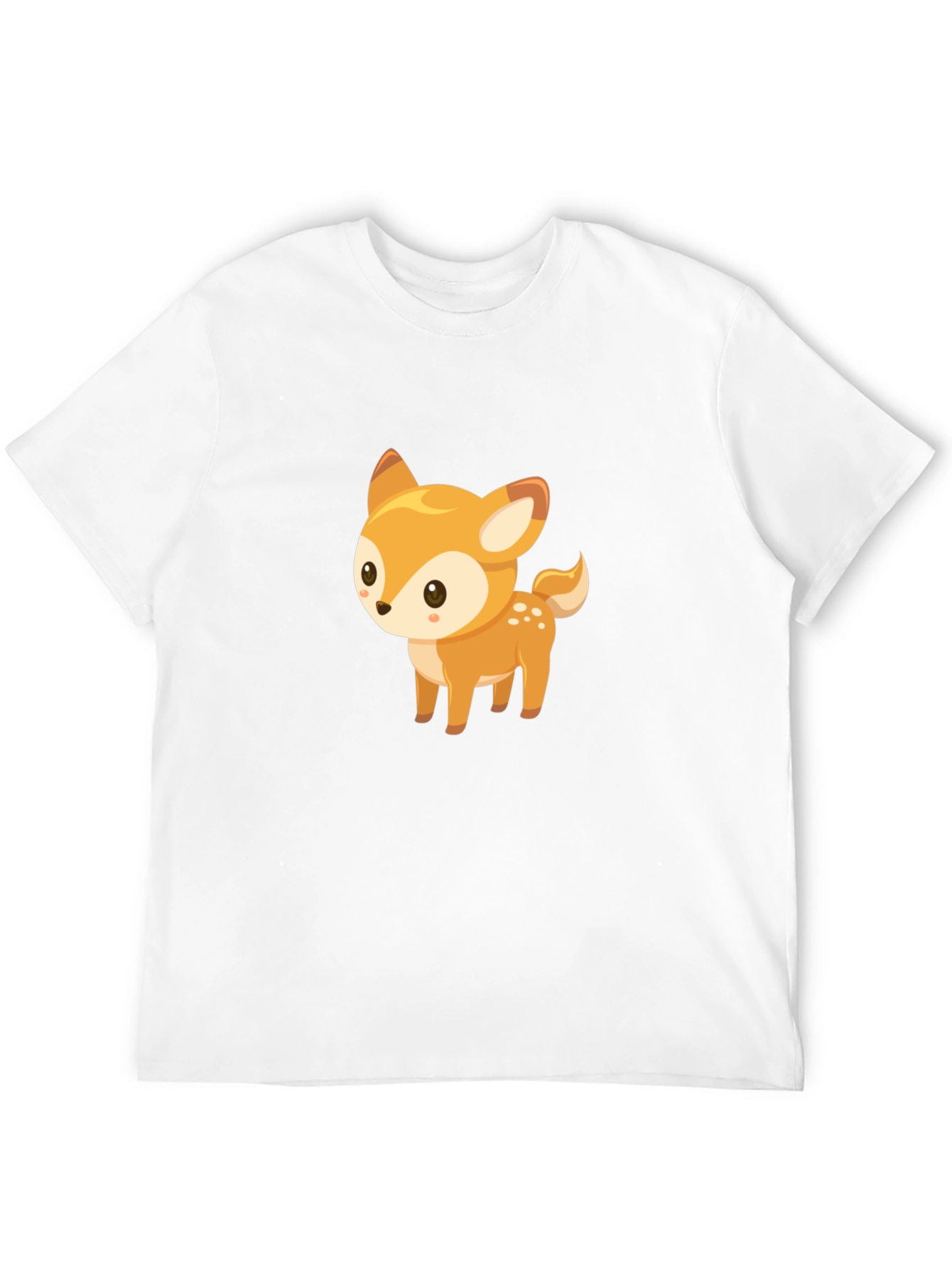 Cute Deer Graphic Tee - Black Cotton Blend