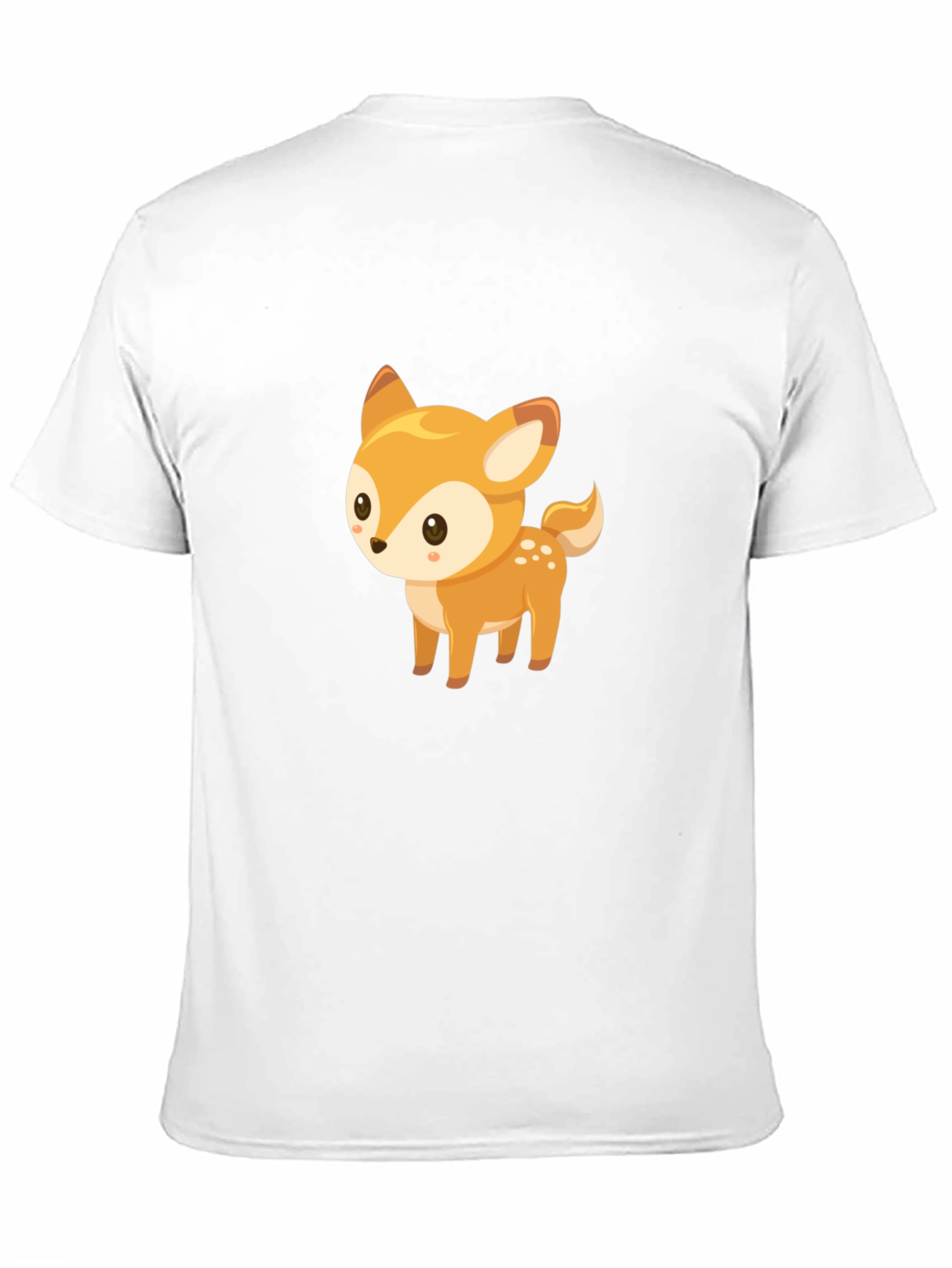 Cute Deer Graphic Tee - Black Cotton Blend