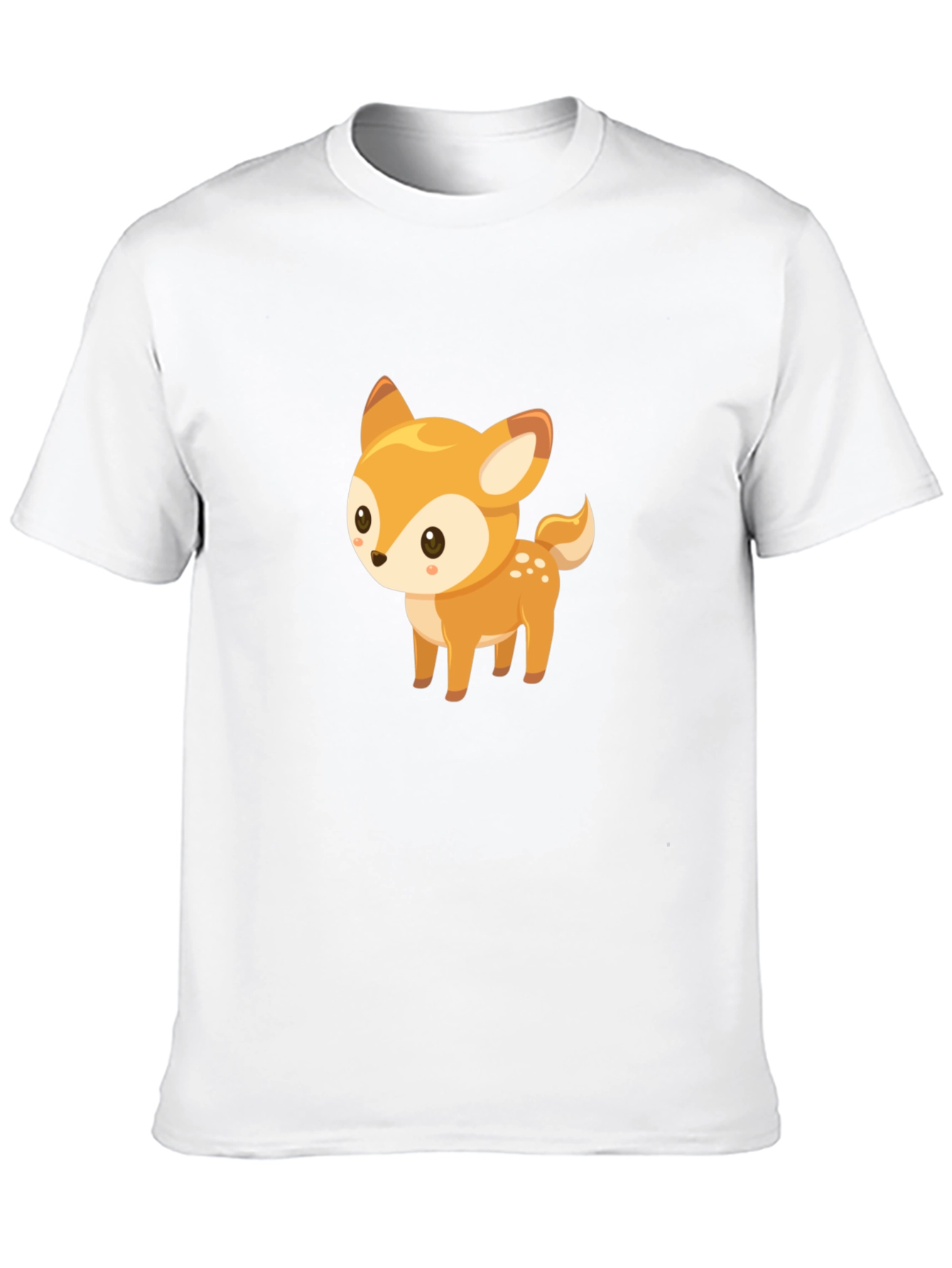 Cute Deer Graphic Tee - Black Cotton Blend