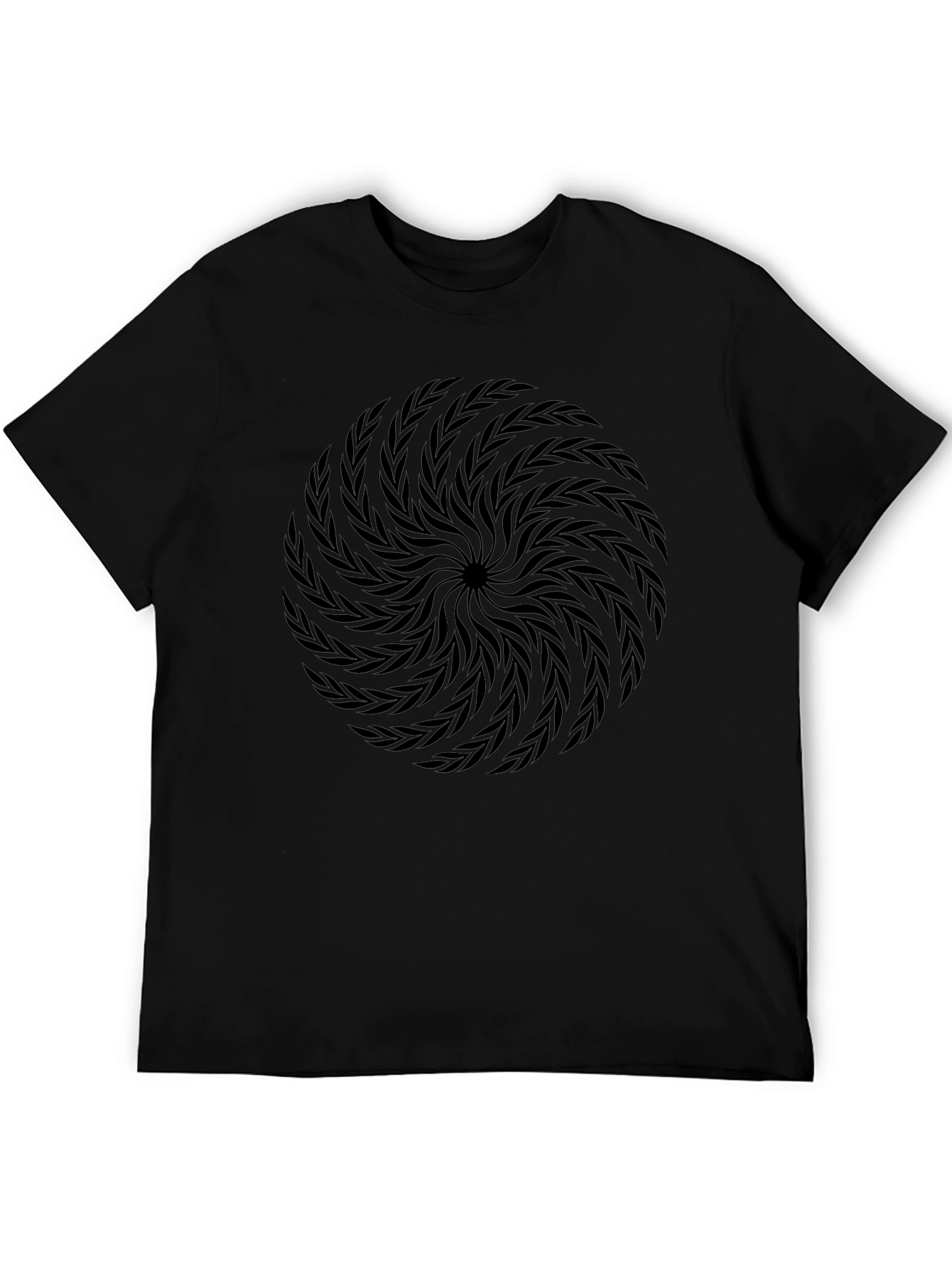 Abstract Swirl Graphic Black T-Shirt