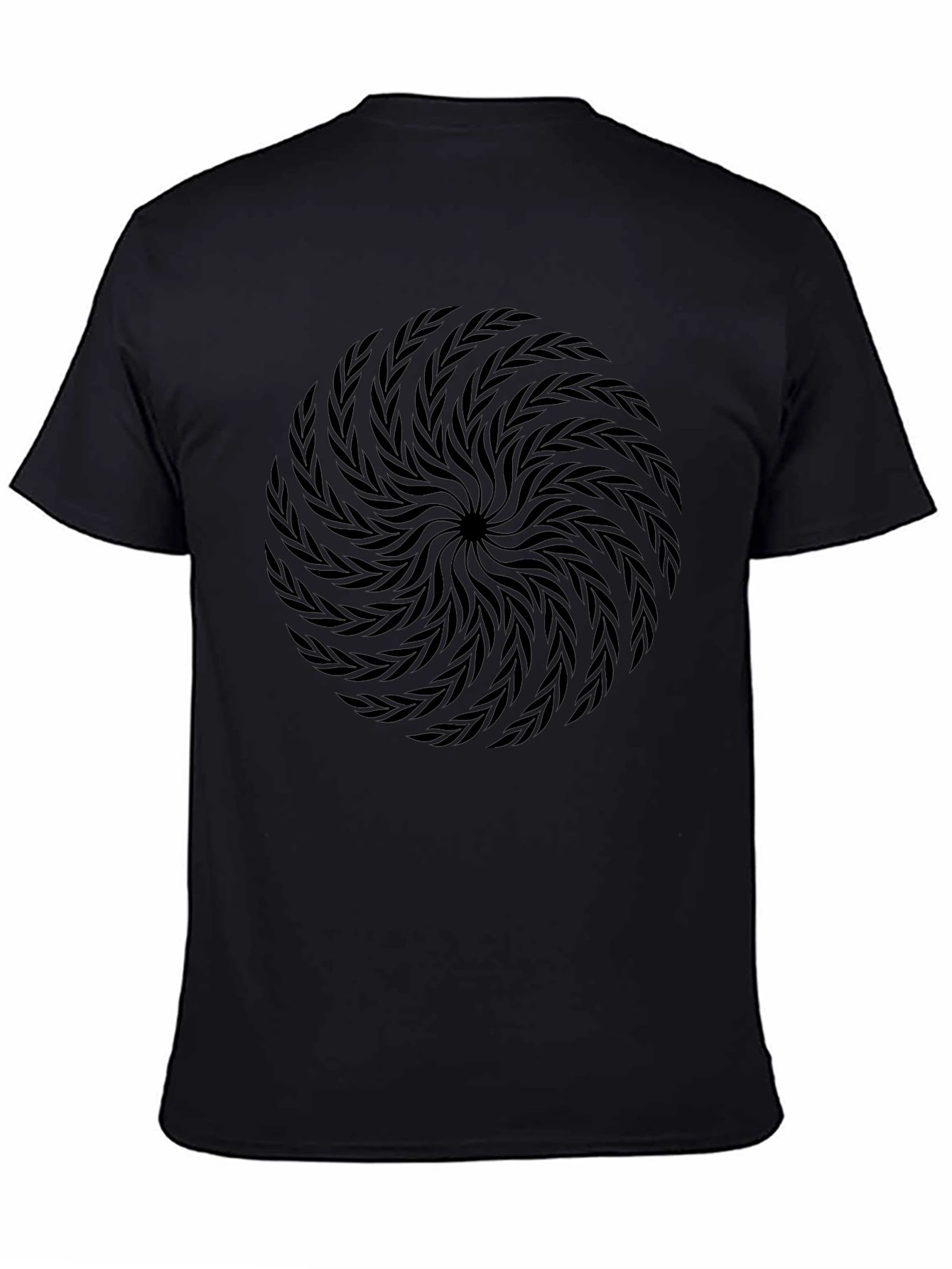 Abstract Swirl Graphic Black T-Shirt