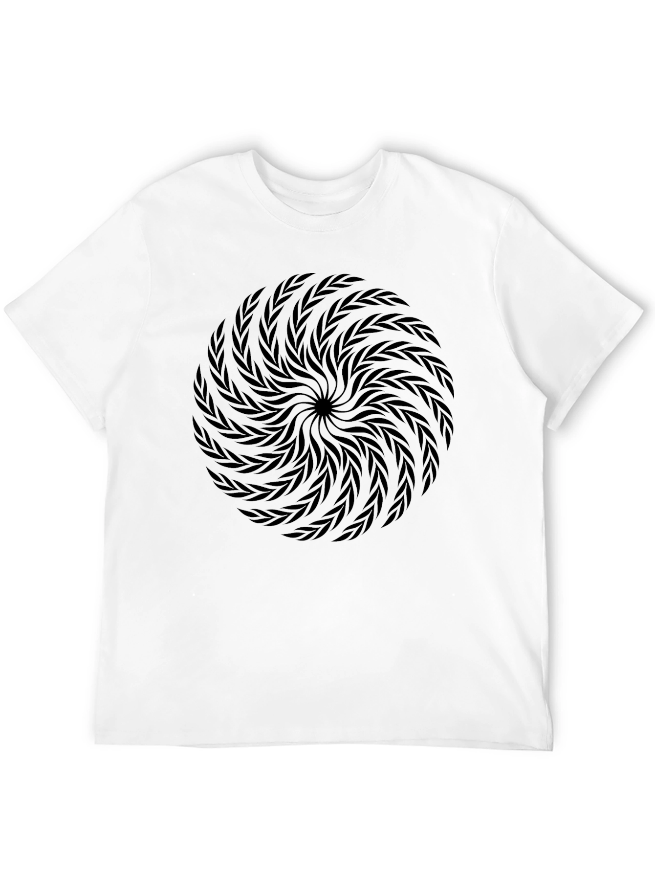 Abstract Swirl Graphic Black T-Shirt