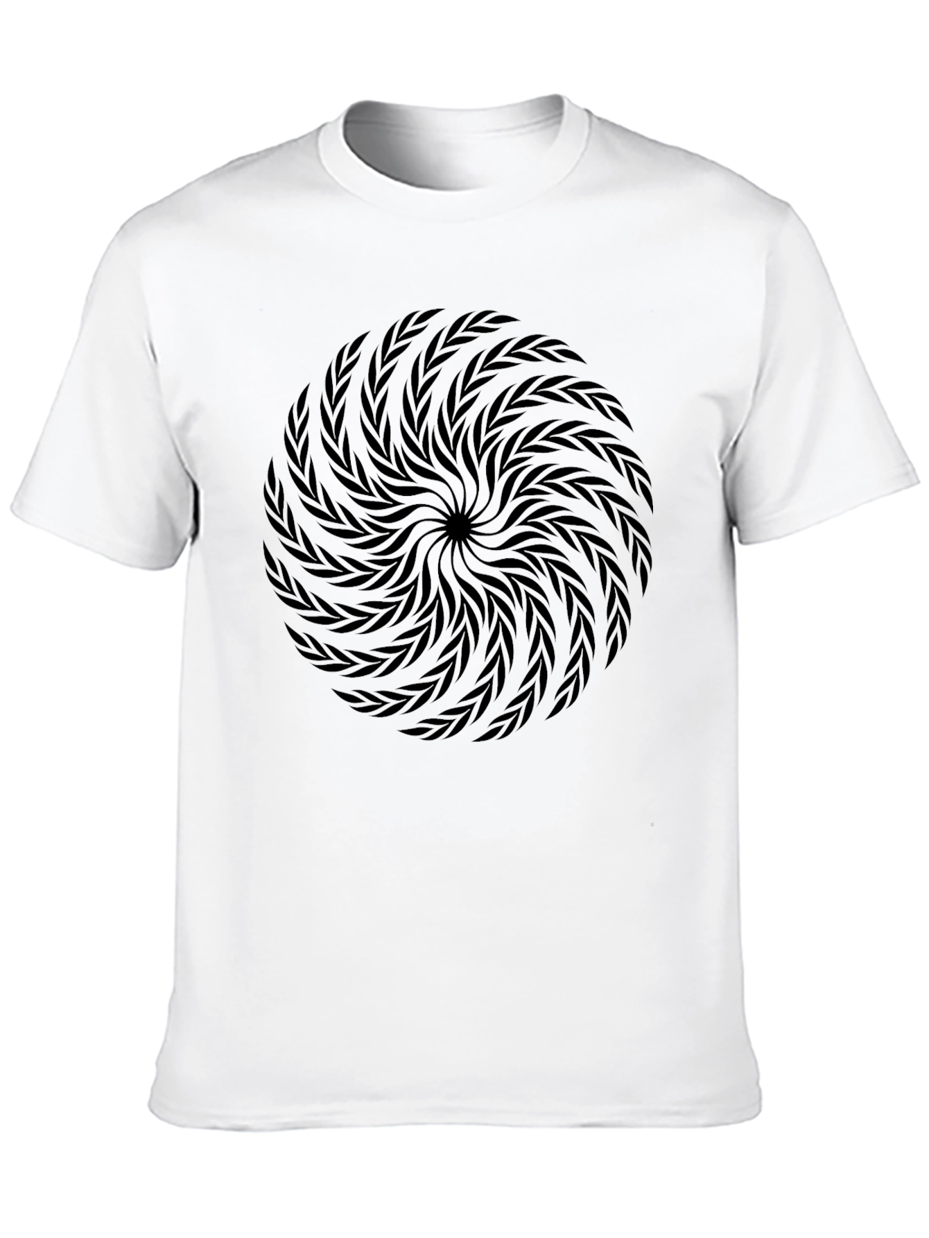 Abstract Swirl Graphic Black T-Shirt