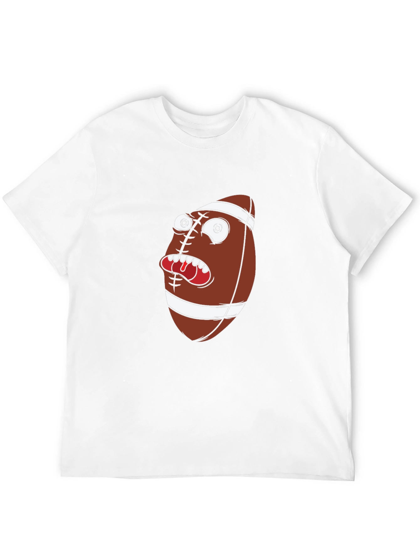 Funny Football Cartoon Graphic Tee - Black