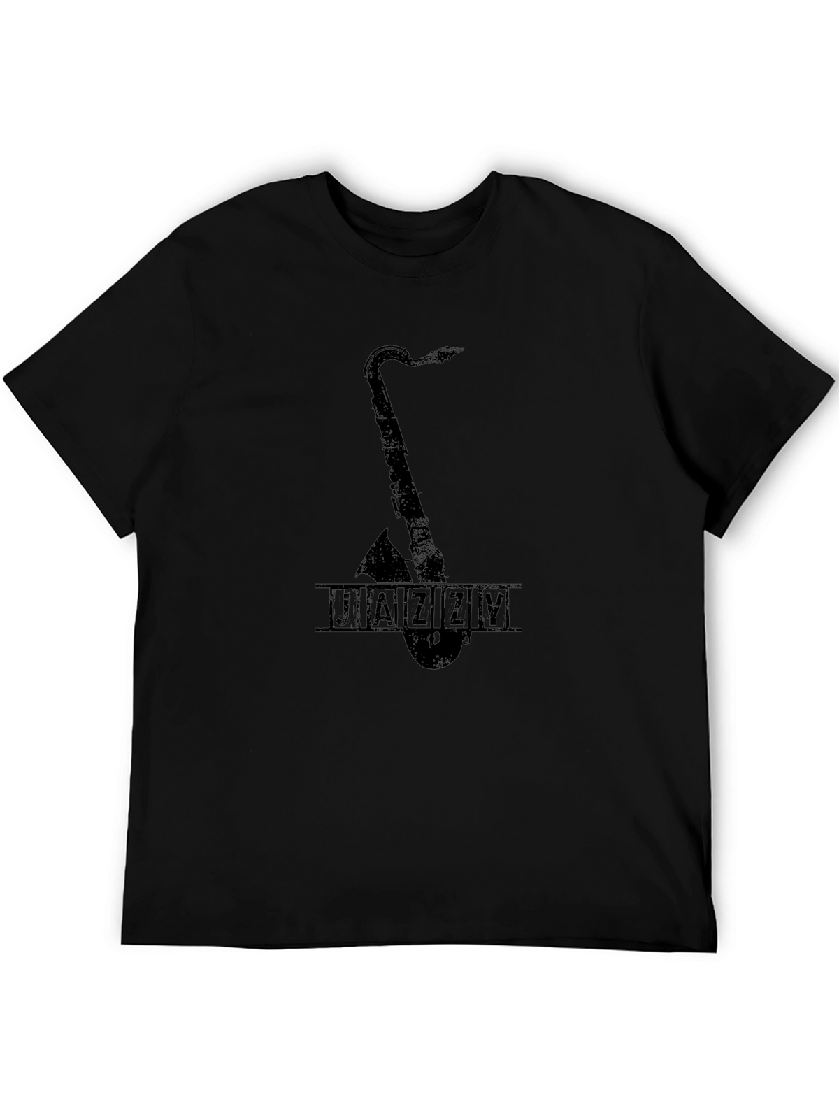 JAZZY Saxophone Graphic Black T-Shirt