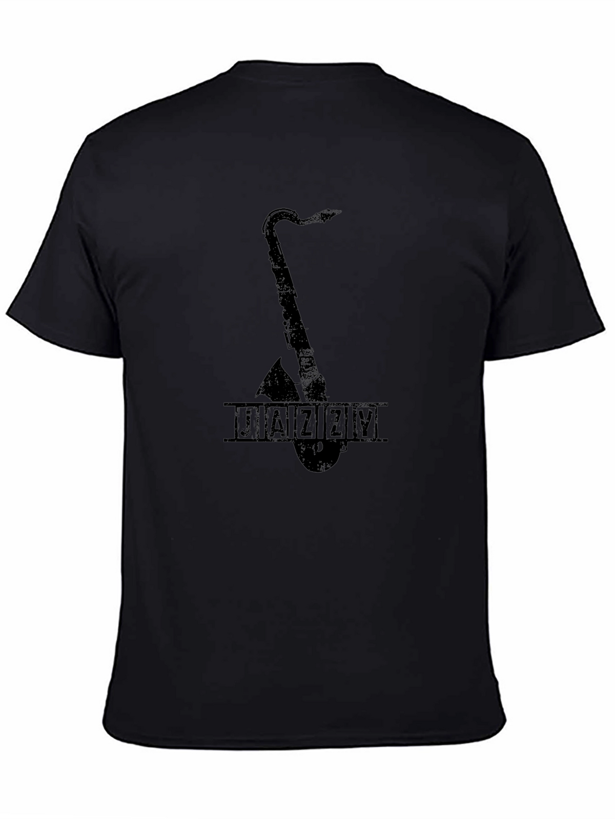JAZZY Saxophone Graphic Black T-Shirt