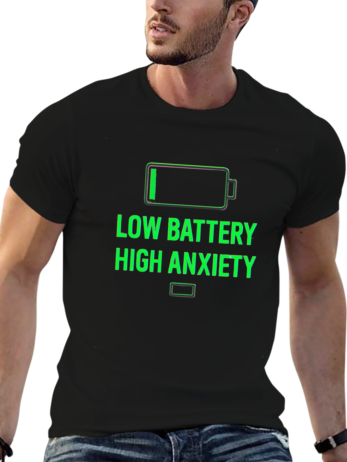 Low Battery High Anxiety Graphic T-Shirt