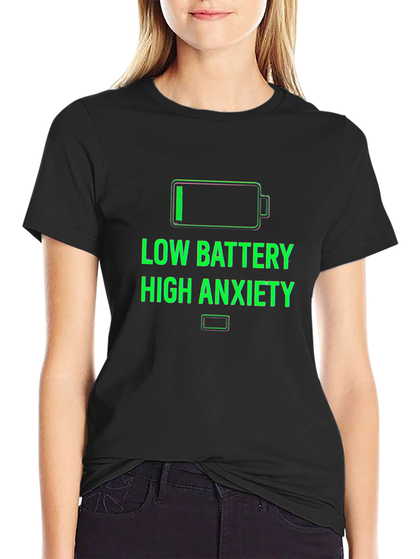 Low Battery High Anxiety Graphic T-Shirt