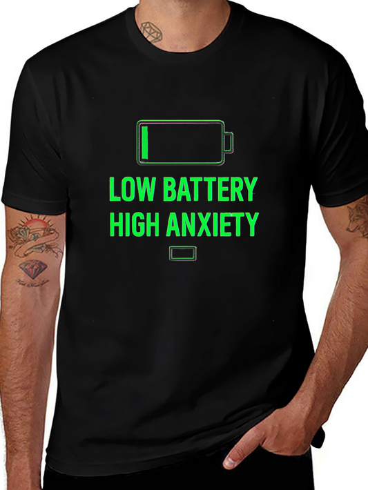Low Battery High Anxiety Graphic T-Shirt