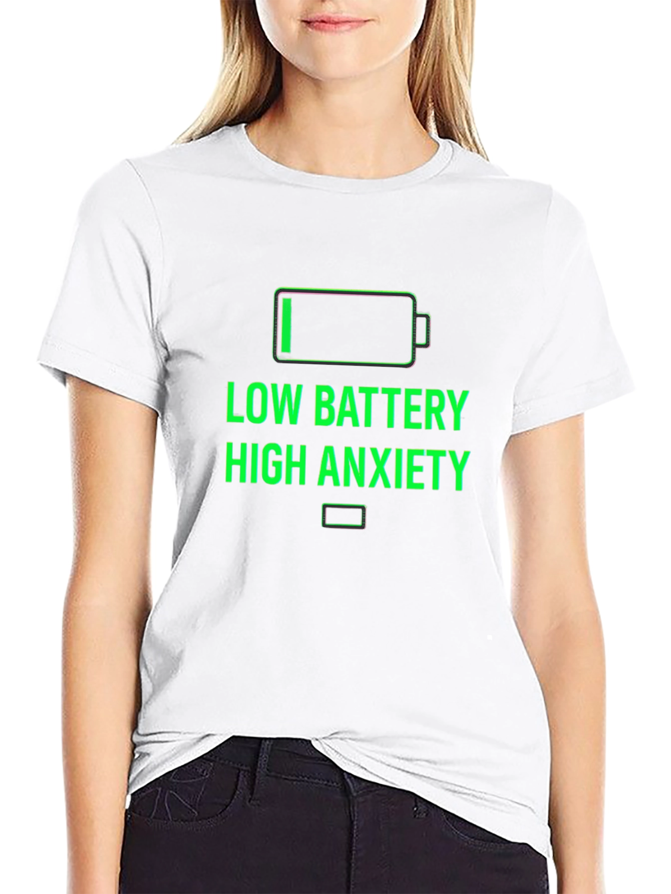 Low Battery High Anxiety Graphic T-Shirt
