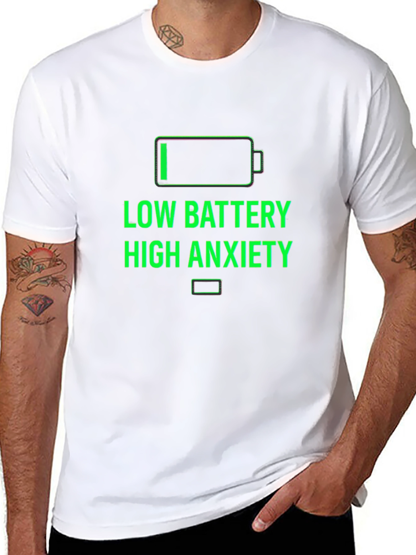 Low Battery High Anxiety Graphic T-Shirt