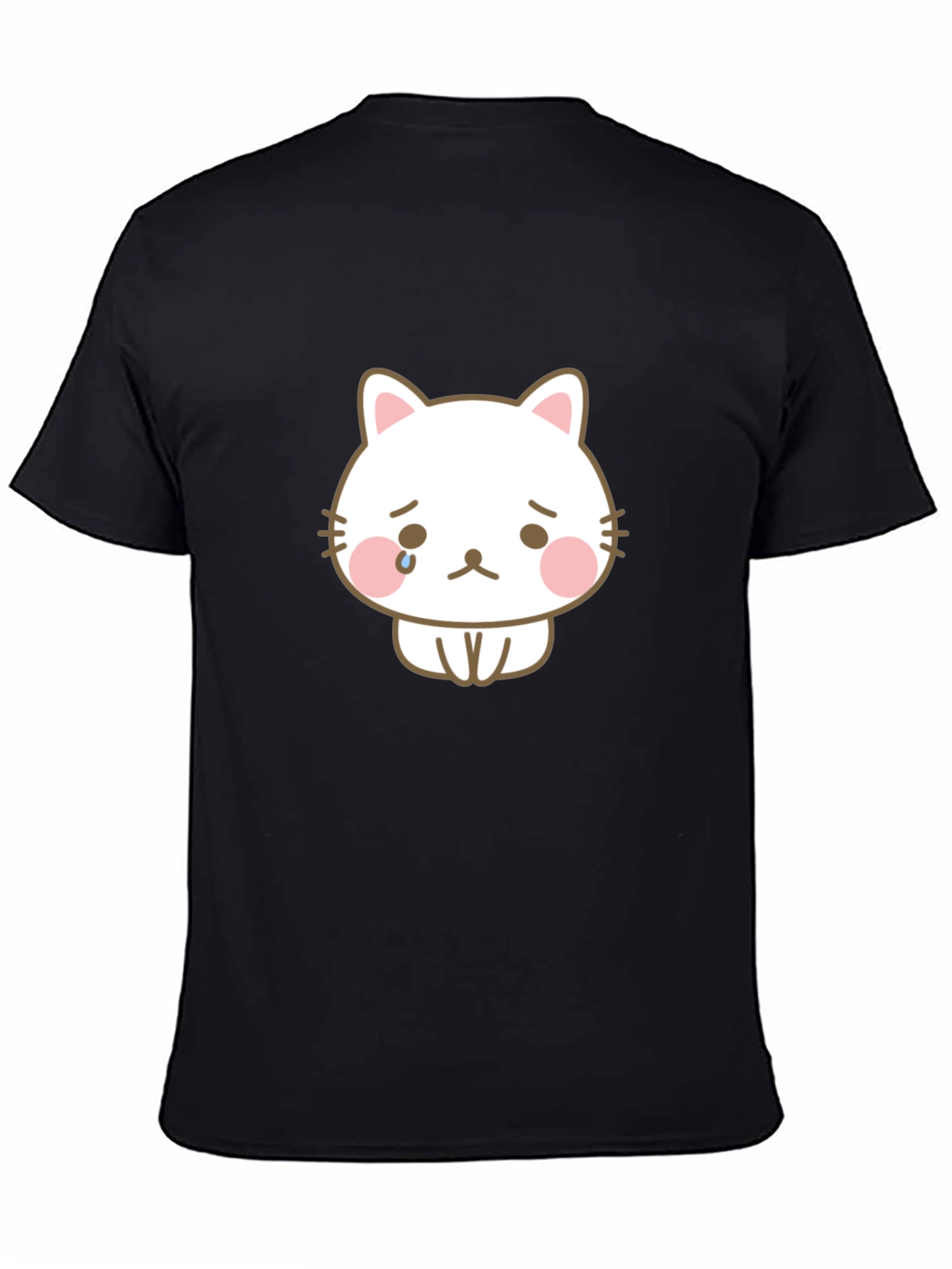 Sad Cat Graphic Tee - Unisex Black T-Shirt