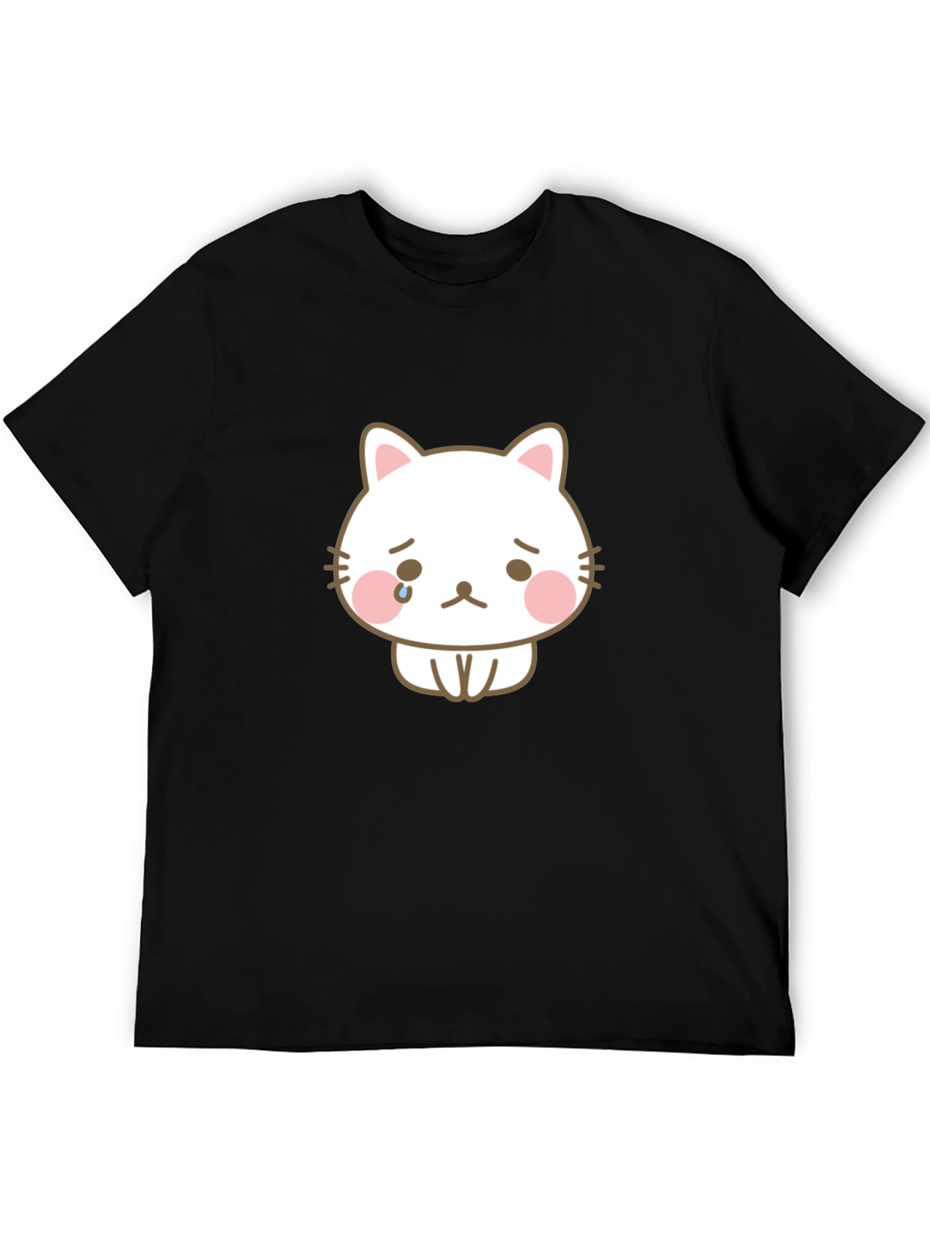 Sad Cat Graphic Tee - Unisex Black T-Shirt