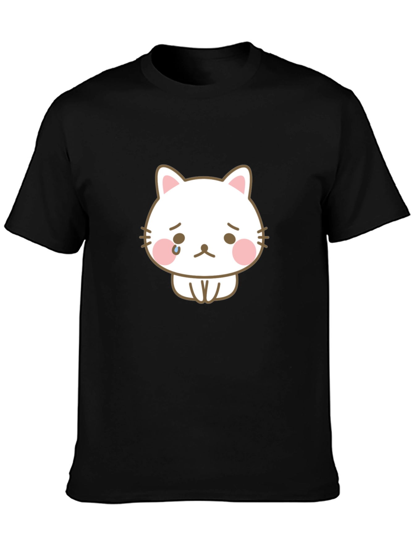 Sad Cat Graphic Tee - Unisex Black T-Shirt